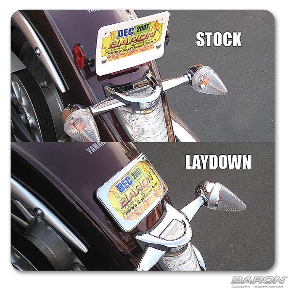 Baron Custom Accessories BA-3122-00 Curved Liner License Plate Kit - Perfect for Motorcycles, Cars & Trucks Customization