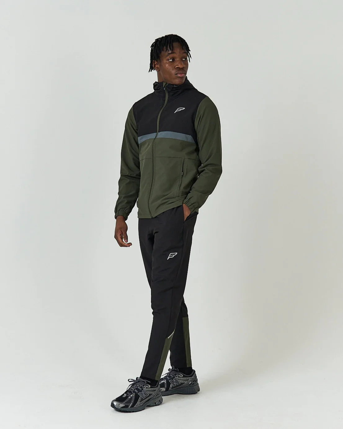 FREQUENCY APEX TRACKSUIT for Men - Black & Khaki Athletic Jogging Set - Perfect for Gym, Running & Casual Wear