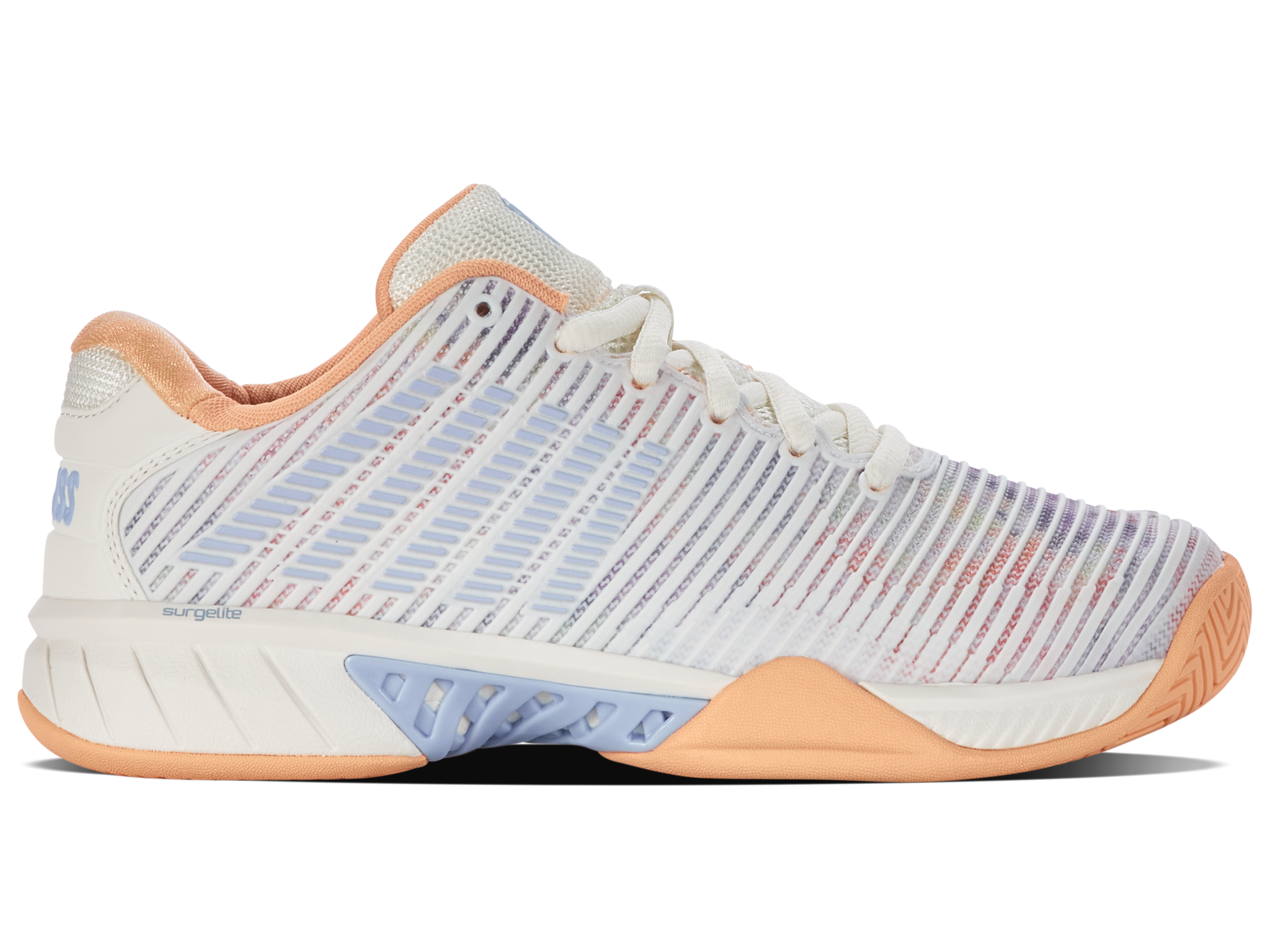 Hypercourt Express 2 Basketball Shoes - Women's Size 6.5 (165 M) in Star White/Peach Fuzz/Heather | Lightweight Court Sneakers for Basketball & Casual Wear