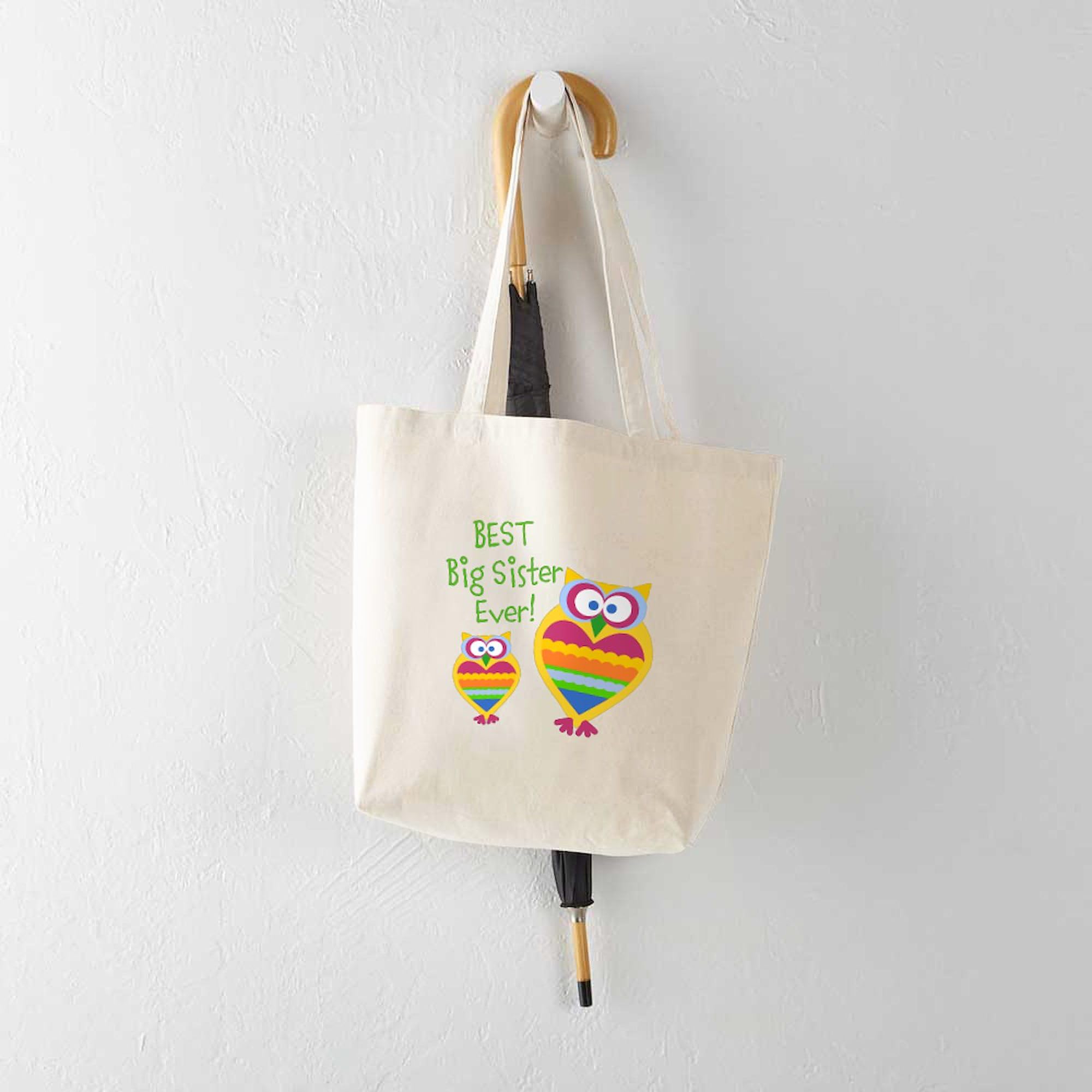 Best Big Sister Ever! Natural Canvas Tote Bag - Reusable Shopping Bag for Women, Gift for Sisters - Perfect for Groceries, Beach Trips & Daily Use