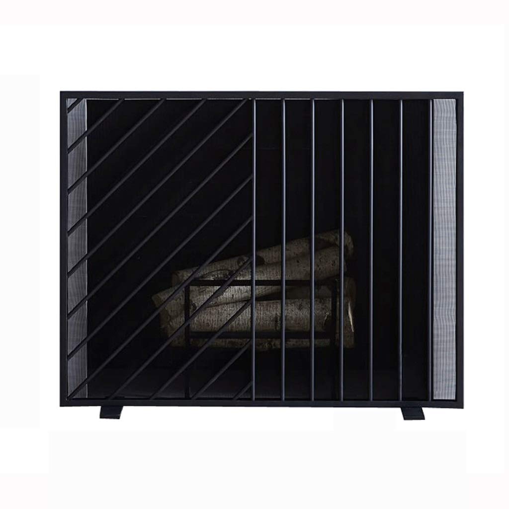 Vintage Black Metal Fireplace Screen 38