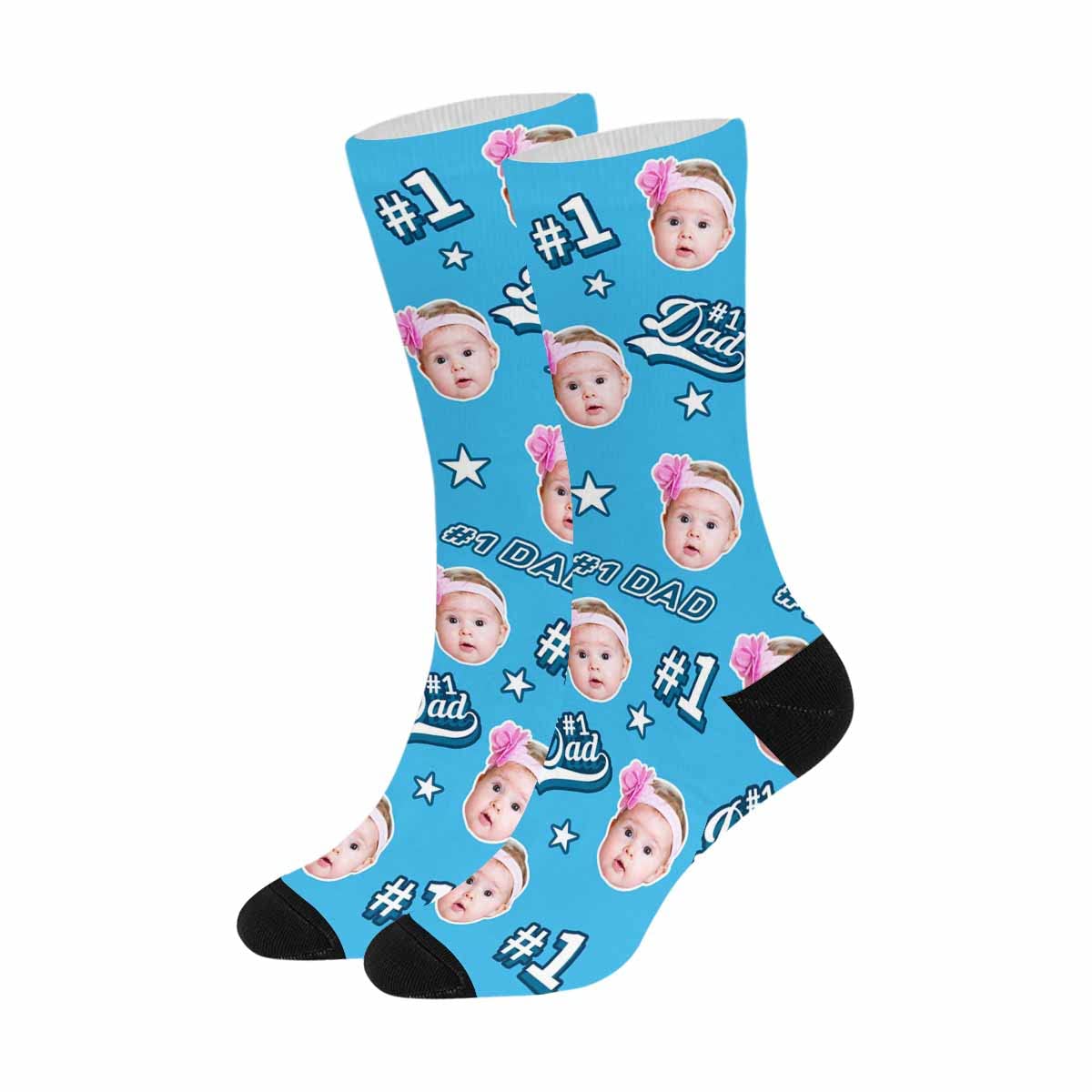 Custom Photo Face Socks - Personalized Novelty Socks for Men & Women - Perfect Gift for Dad with 