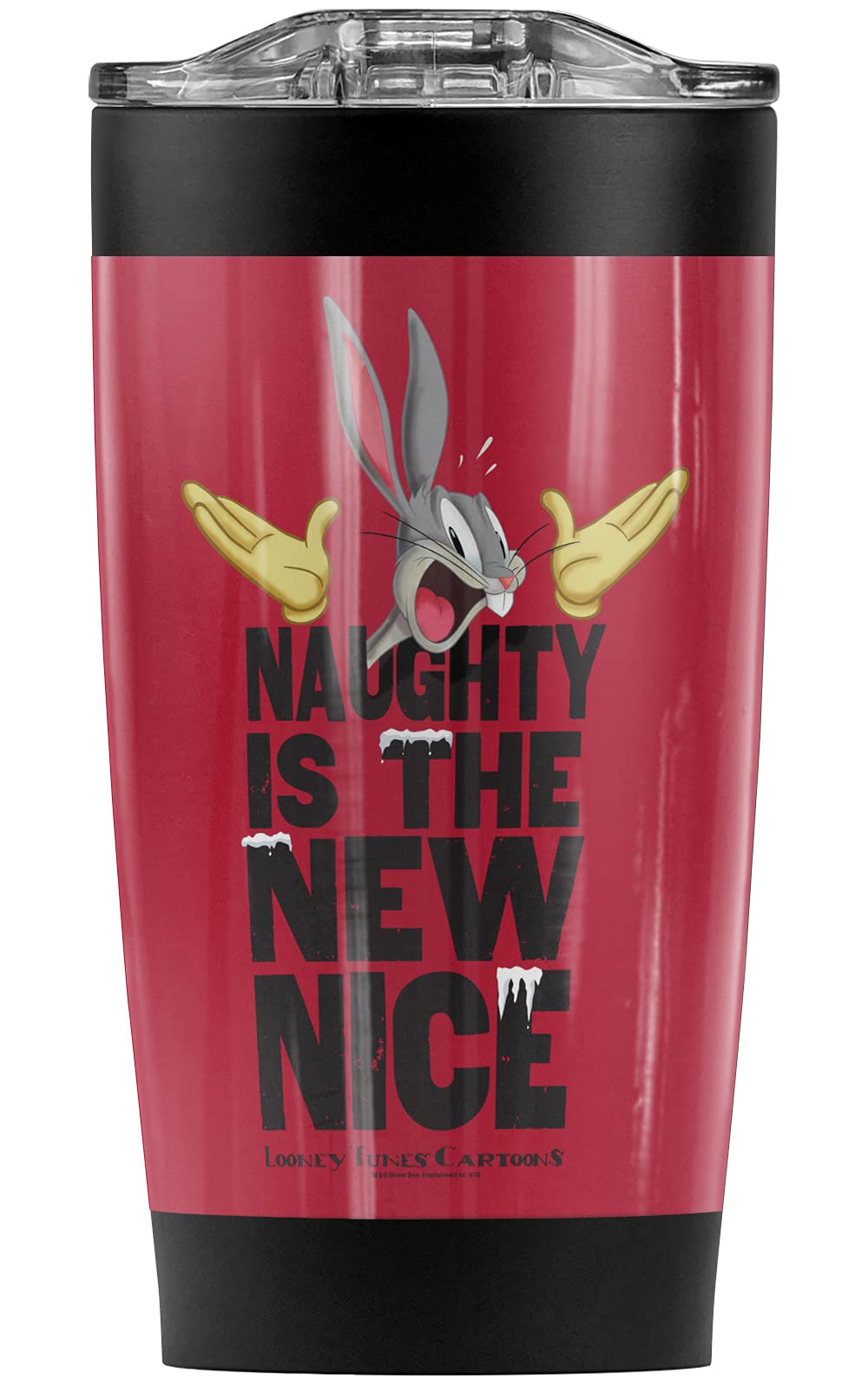 Looney Tunes Bugs Bunny Christmas Stainless Steel Tumbler 20oz - Vacuum Insulated Double Wall Travel Mug with Leakproof Lid for Hot & Cold Drinks | Perfect for Office, Commuting, and Holiday Gifts