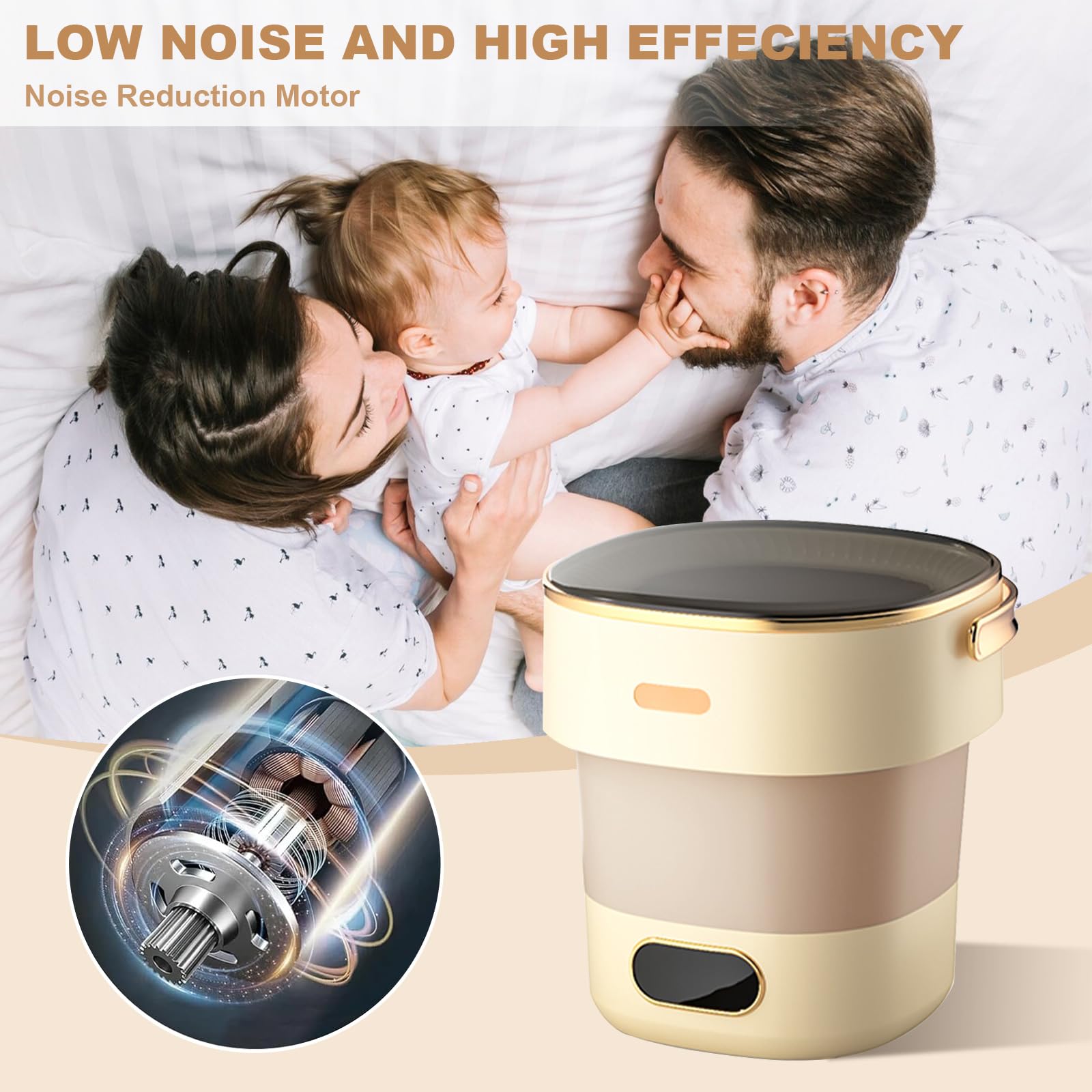 Portable Mini Washing Machine 13L - 3 Cleaning Modes for Baby Clothes, Underwear & Socks - Compact Foldable Design for Apartments, Dorms, Camping & Travel - Perfect for Small Spaces & On-the-Go Laundry Needs