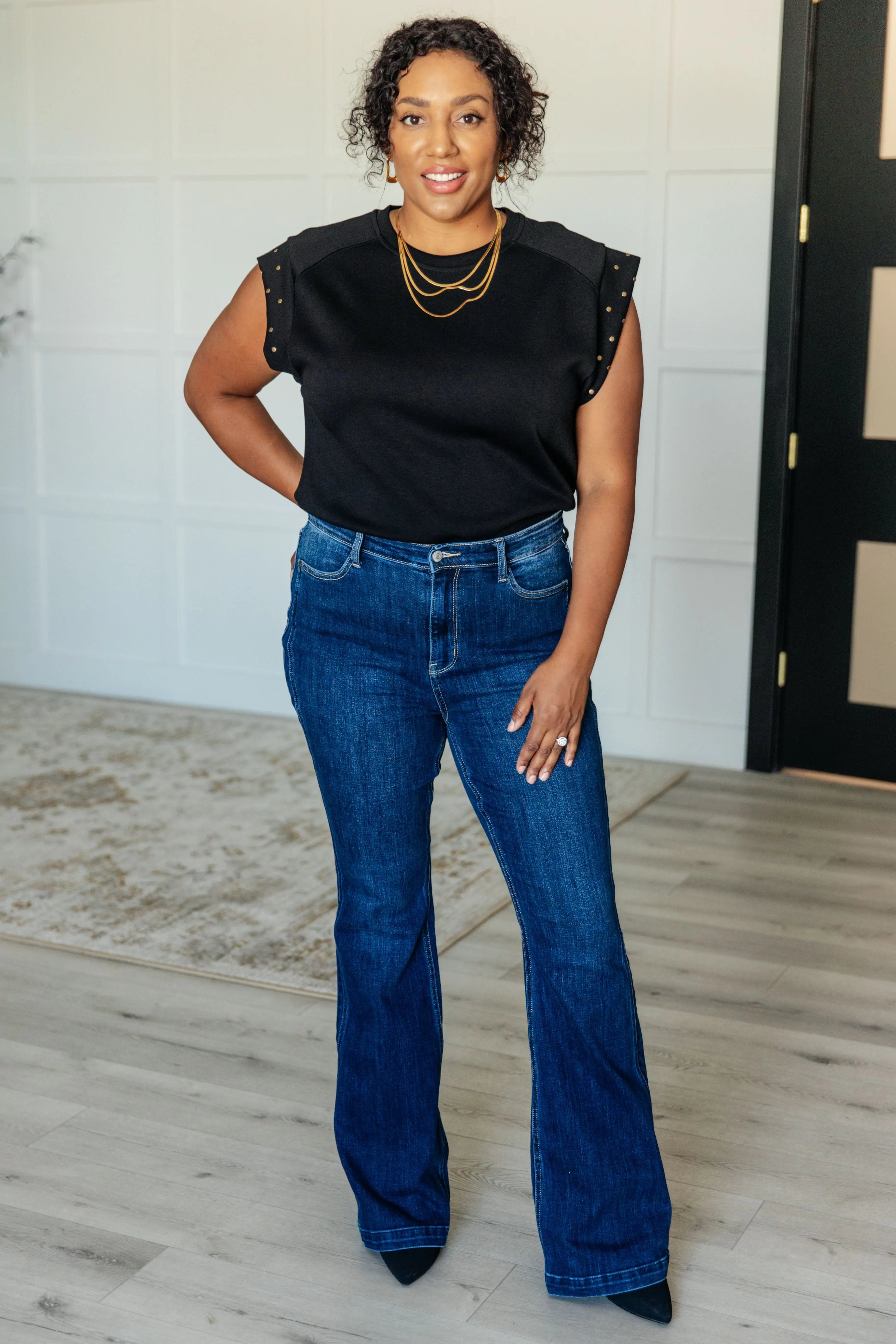 Trendy Studded Cap Sleeve Top for Women | Fashionable My Domain Design | Perfect for Parties, Night Out & Casual Wear