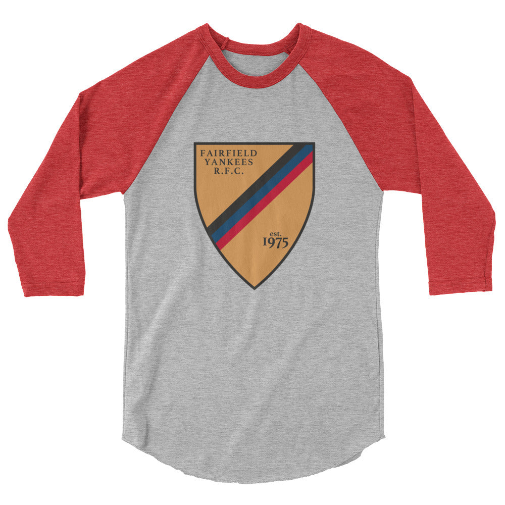 Fairfield Yankees RFC Raglan 3/4 Sleeve Baseball Tee - Comfortable Cotton Blend Jersey for Casual Wear & Sports Fans