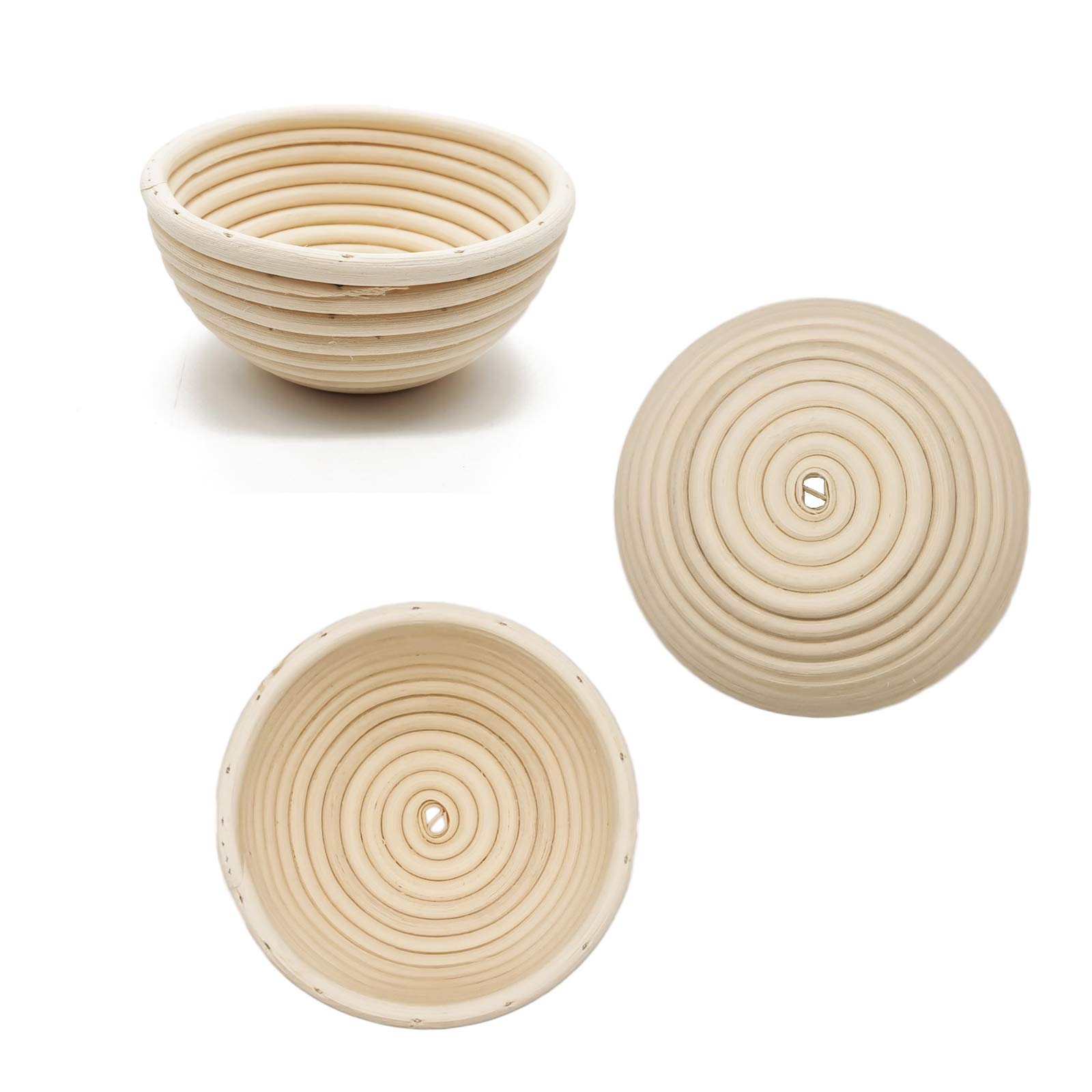 Organic Banneton Bread Proofing Basket Set - 4 Pack Mini Round 5 Inch Sourdough Dough Rising & Fermentation Bowls for Artisan Bread Baking | Perfect for Home Bakers & Professional Kitchens