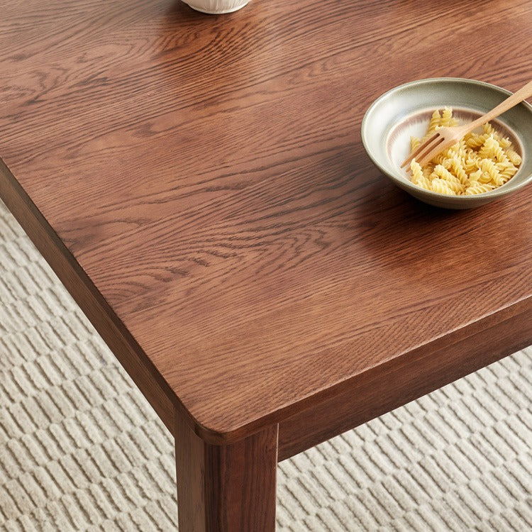 Solid Oak Wood Square Dining Table - Rustic Farmhouse Style for Kitchen, Dining Room & Small Space Gatherings