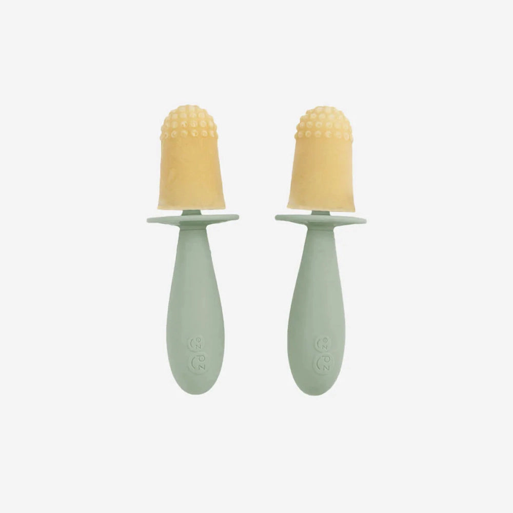 EzPz Tiny Pops in Sage - Silicone Suction Plates for Toddlers | BPA-Free Baby Feeding Set | Perfect for High Chairs, Travel & Mess-Free Meals