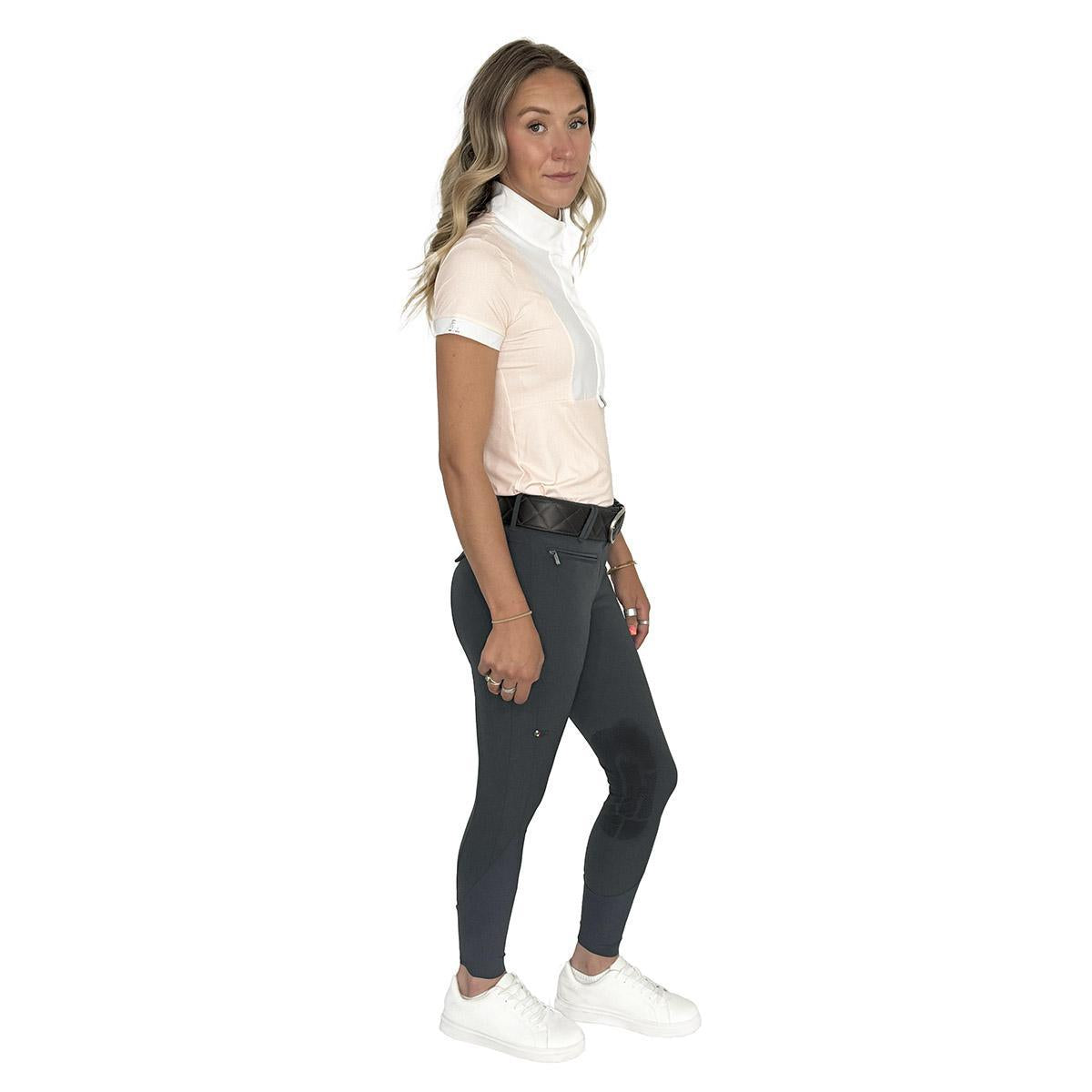 Women's Daphne Short Sleeve Equestrian Show Shirt for Horse Riding - Perfect for Dressage, Show Jumping & Equestrian Competitions