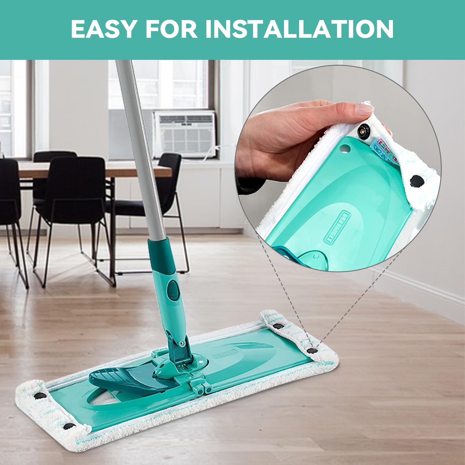 Sgizoku Leifhei Clean Twist M Micro Duo Replacement Broom Liner 33x15cm - Durable Floor Cleaning Accessory for Hardwood, Tile & Carpet - Strong Decontamination & Easy to Use
