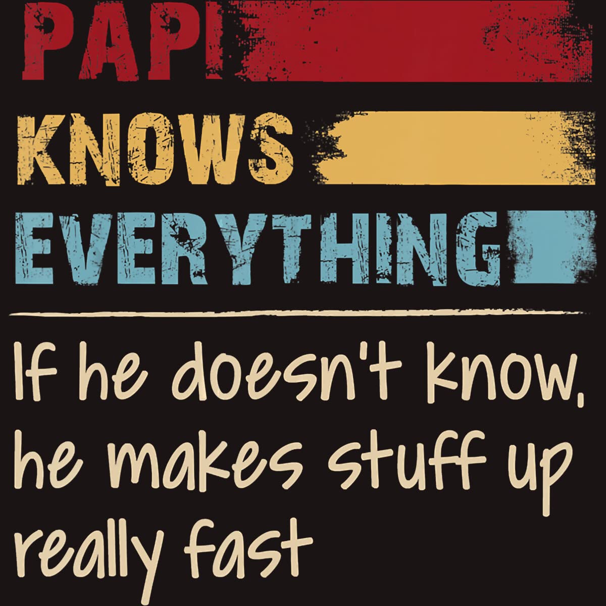 Design By Humans Men's Papi Knows Everything Graphic T-Shirt by HoangCathrine - Funny Sarcastic Tee for Casual Wear & Gifts