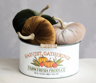 Premium Metal Harvest Gathering Bucket - Rustic Farmhouse Decor for Autumn, Thanksgiving & Outdoor Events
