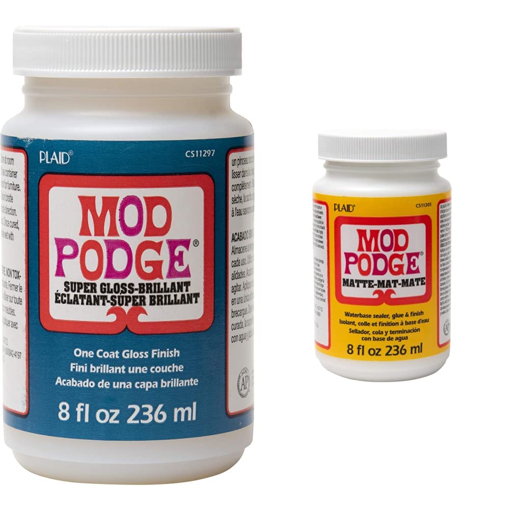 Mod Podge Super Thick Gloss 8-Ounce Waterbase Sealer, Glue and Finish - Matte Finish for DIY Crafts, Scrapbooking, Decoupage and Home Decor Projects