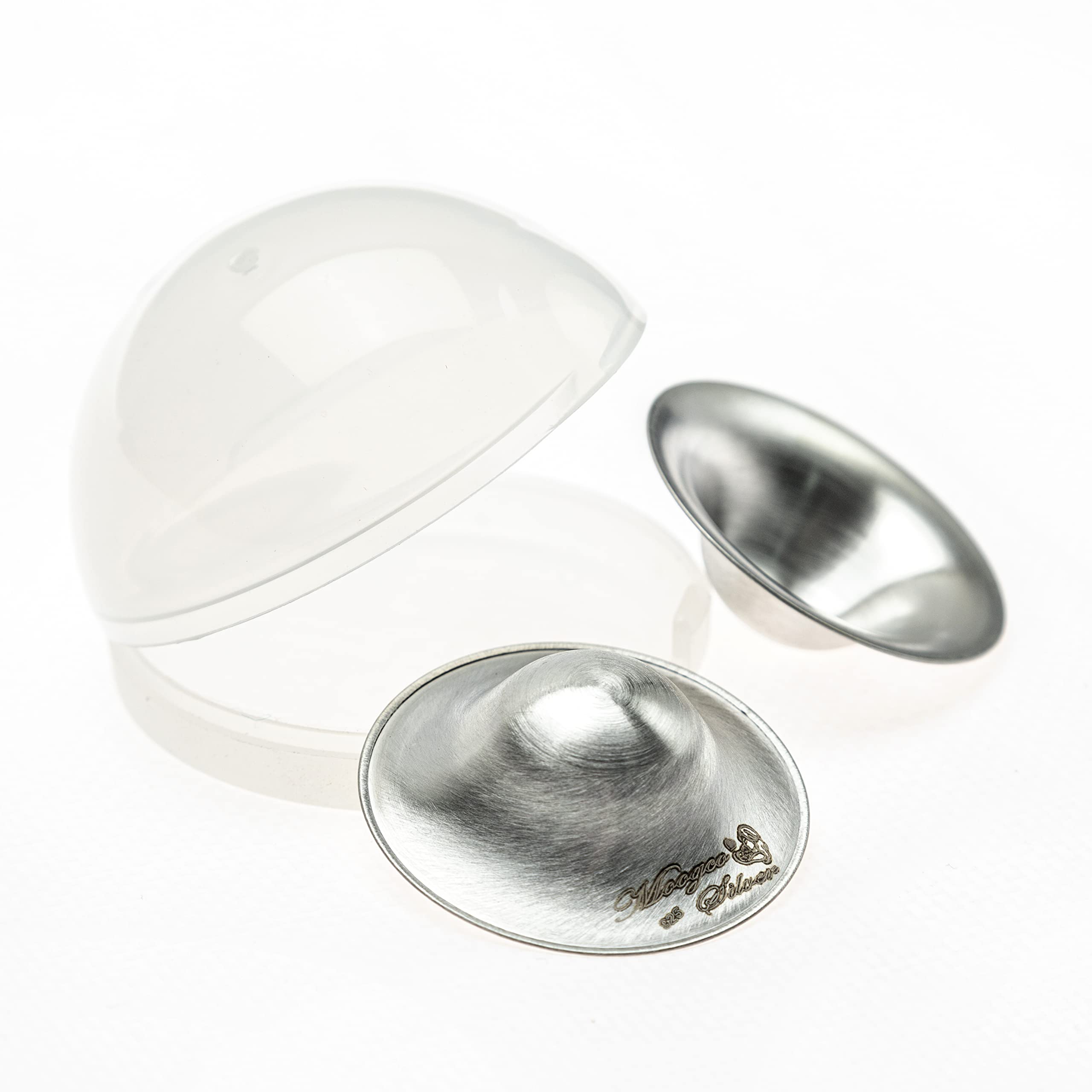 Moogco Original 925 Silver Nursing Cups - Soft Nipple Shields for Breastfeeding Newborns & Comfortable Nipple Covers for Nursing Mothers - Includes Travel Carrying Case - Perfect for Pain Relief & Discreet Public Breastfeeding
