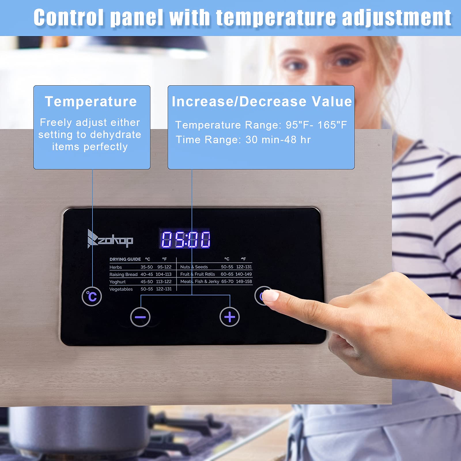 800W Food Dehydrator Machine with Digital Timer & Temperature Control - 10 BPA-Free Trays for Drying Fruits, Vegetables, Meat & Beef Jerky | Perfect for Home Kitchen, Camping & Healthy Snack Preparation