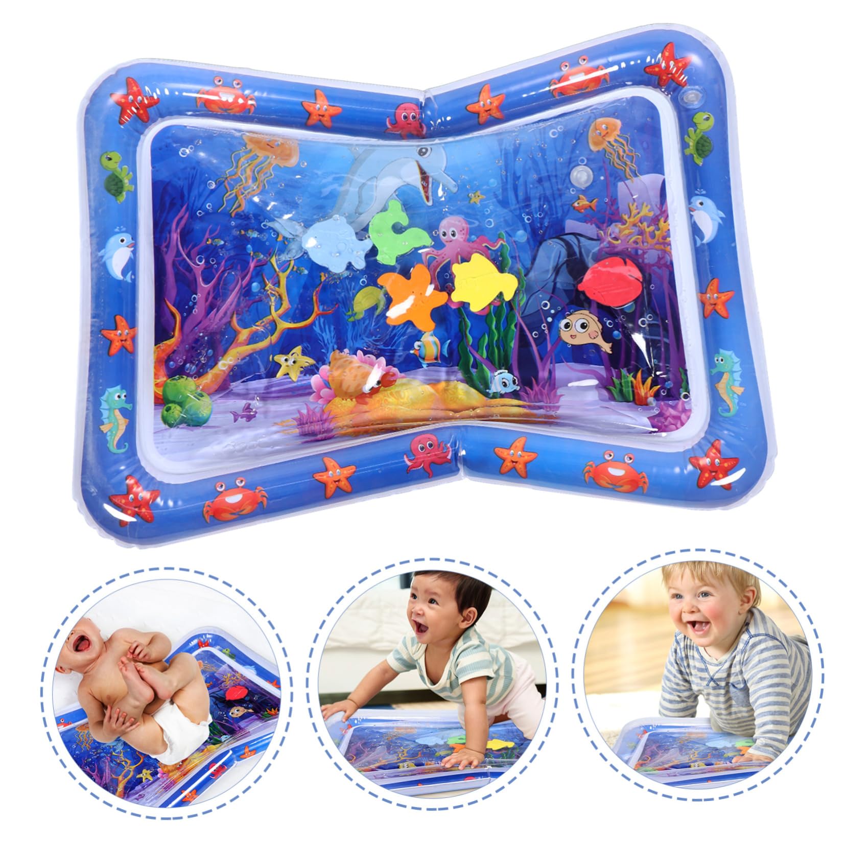 FAVOMOTO Inflatable Patting Pad Water Playmat - PVC Tummy Time Mat for Babies, Toddler Safe Inflatable Water Pad for Indoor & Outdoor Use, Perfect for Playtime, Sensory Development, and Relaxation
