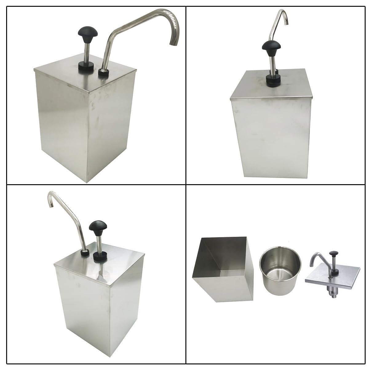Stainless Steel Single Head Sauce Pump - 25L Commercial Condiment Dispenser for Juice, Syrup & Dressings | Ideal for Restaurants, Cafes & Catering Services