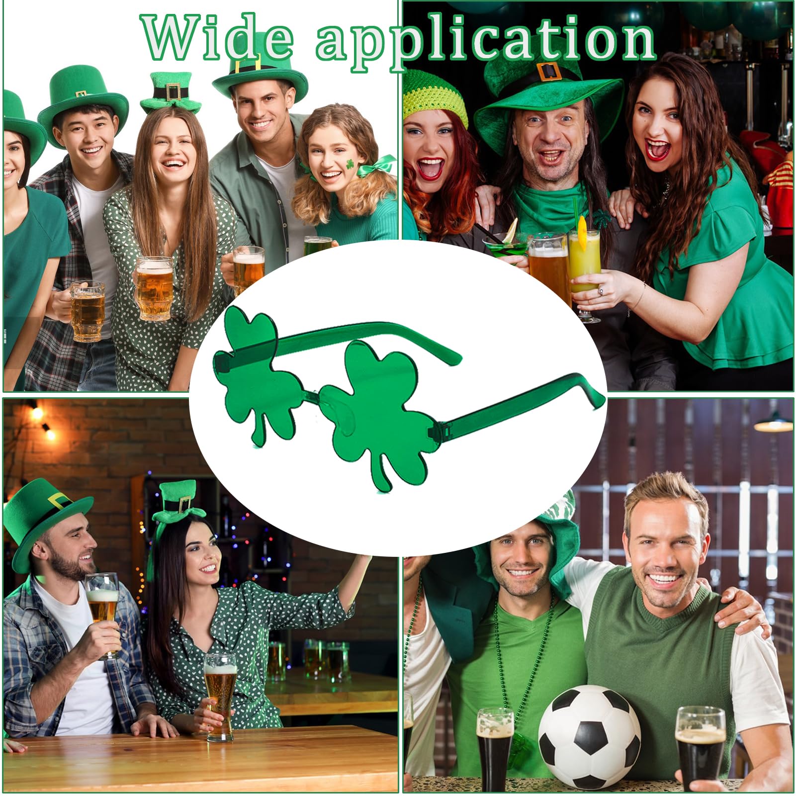 St. Patrick's Day Sunglasses - Green Rimless Shamrock Glasses for Irish Party | Perfect for St. Patrick's Day Celebrations, Parades & Irish-Themed Events