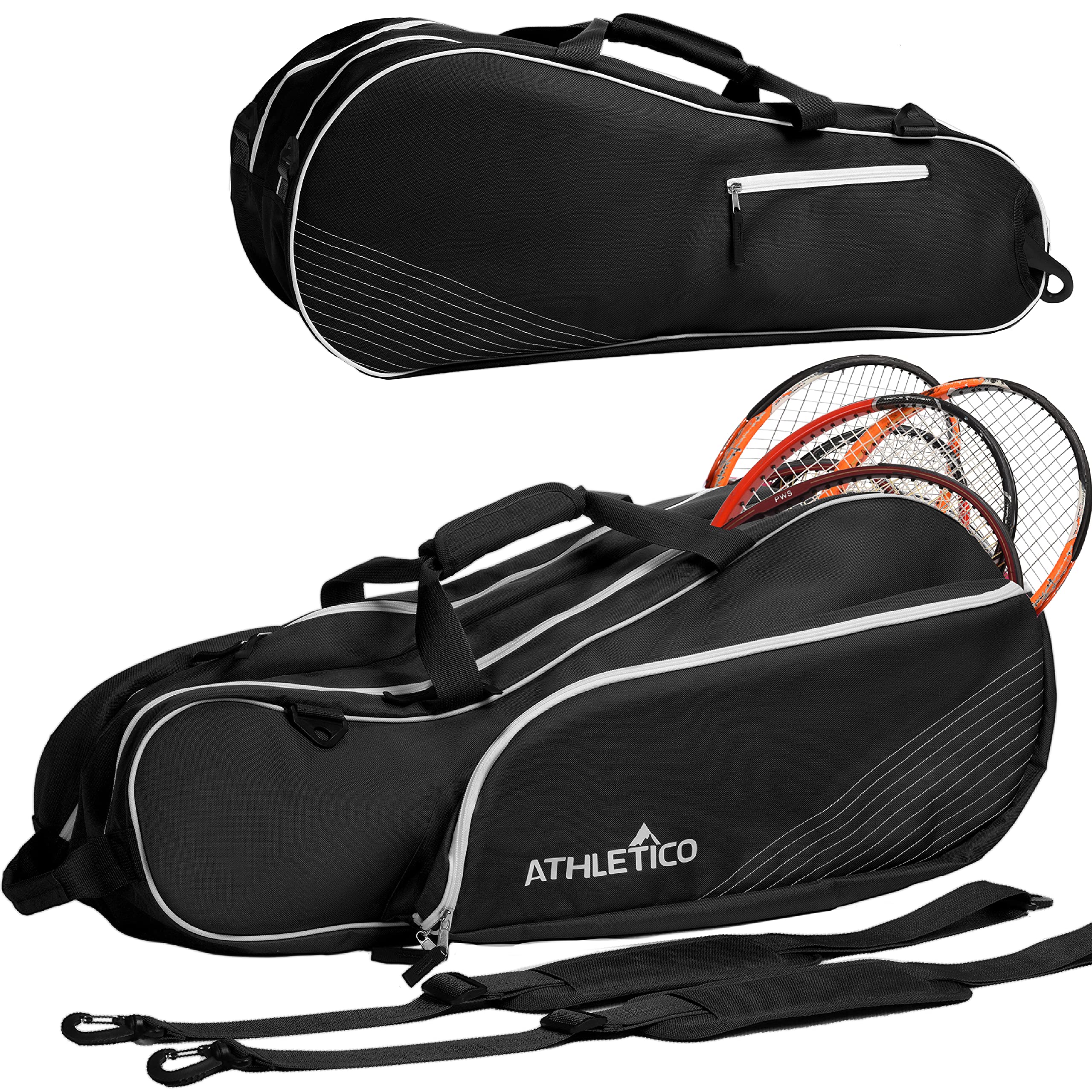 Athletico 6 Racquet Tennis Bag - Padded & Lightweight for Racket Protection | Perfect for Professional & Beginner Players | Unisex Design for Men, Women & All Ages | Great for Tennis Matches, Training & Travel
