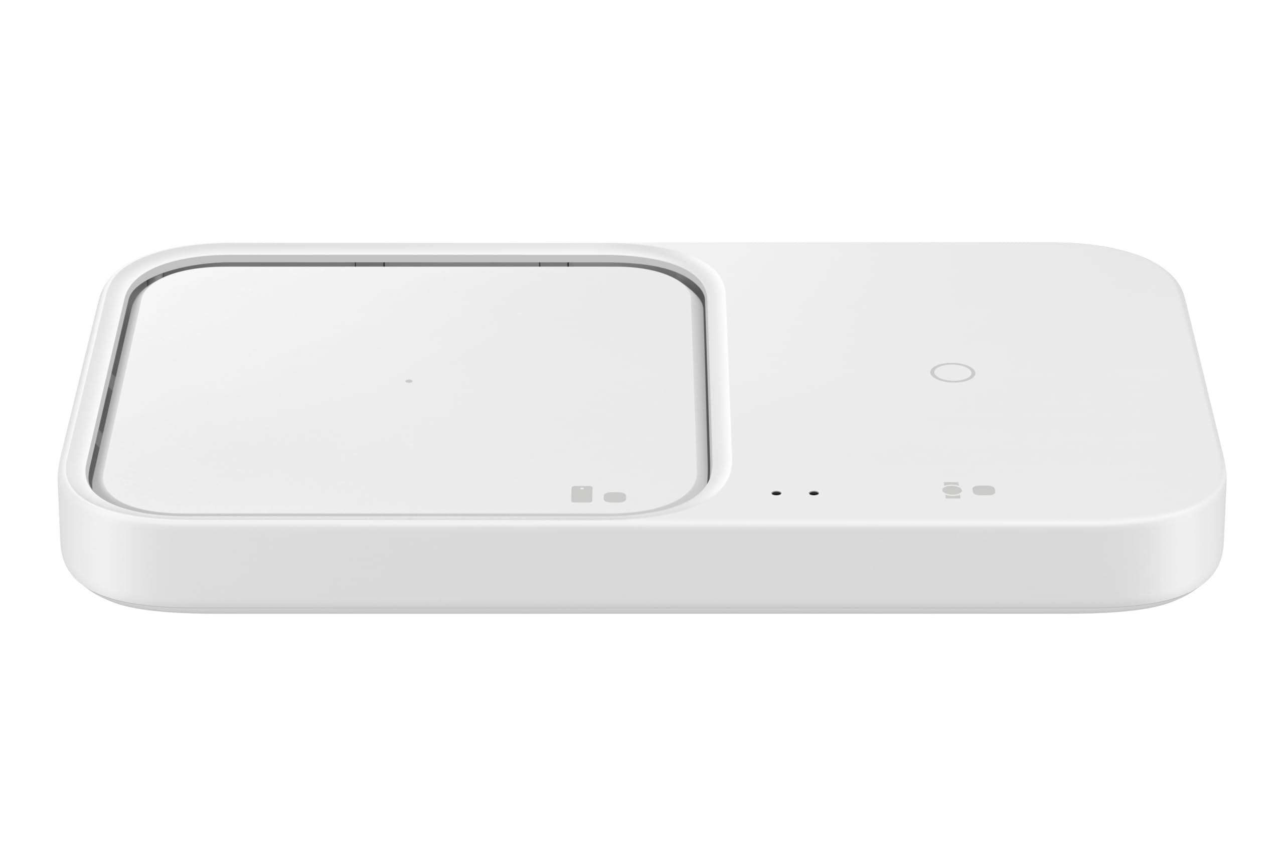 Samsung Official 15W Fast Wireless Charger Duo Pad (2022 Model) - Dual Phone & Watch Charging Stand with Travel Adapter - White | Perfect for Home, Office & Travel Use