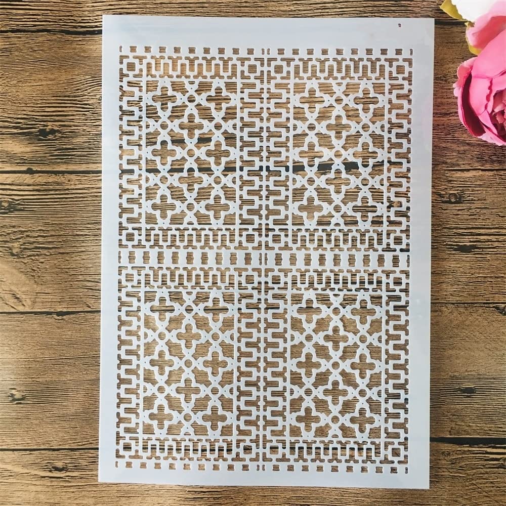 Reusable A4 29cm Geometric Texture Stencil for DIY Painting - Art Templates for Crafts, Wall Decor & Home Decoration | Perfect for Canvas Art, Scrapbooking & Furniture Upcycling