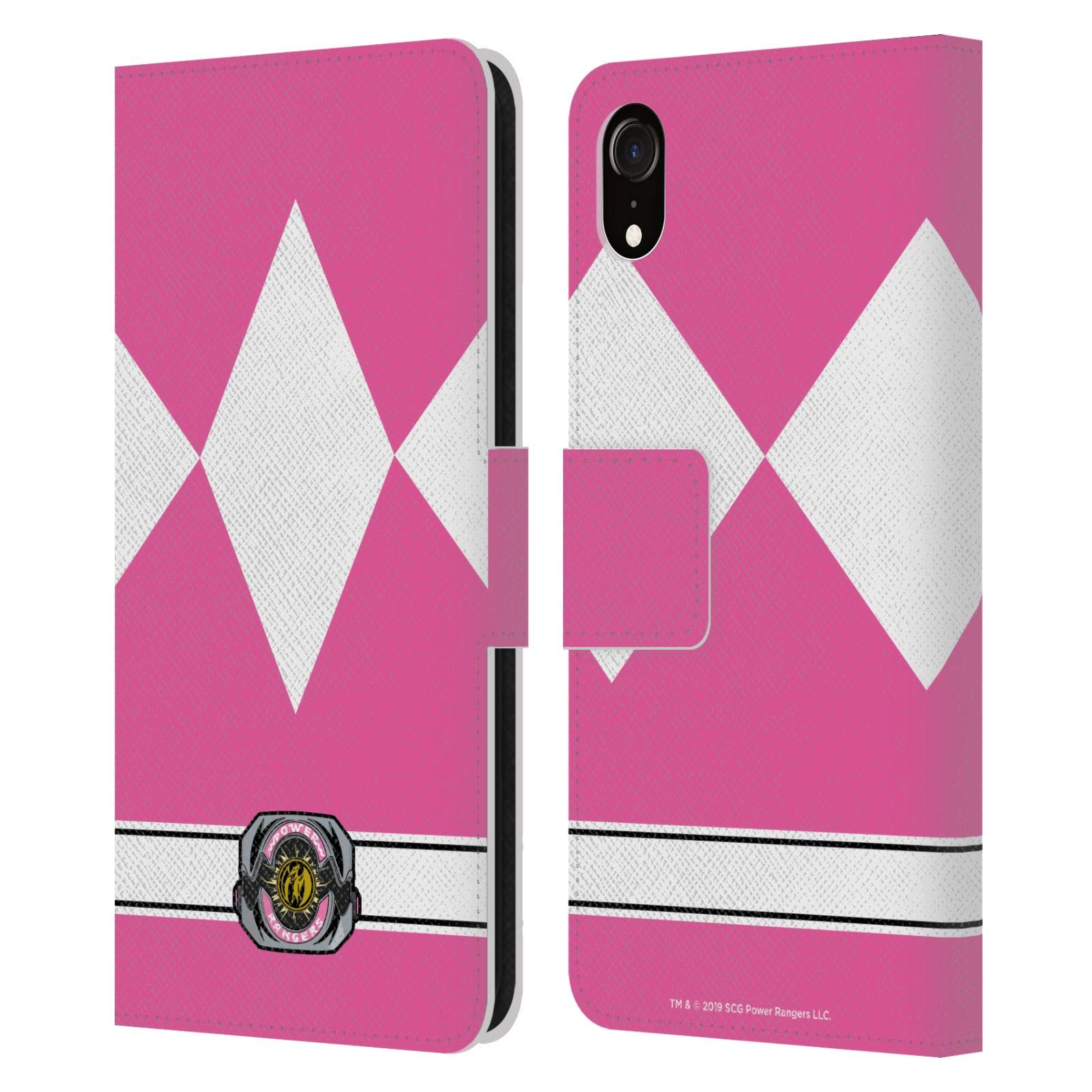 Power Rangers Pink Ranger Retro Leather Wallet Case for iPhone XR - Officially Licensed by Head Case Designs - Perfect for Fans and Everyday Use