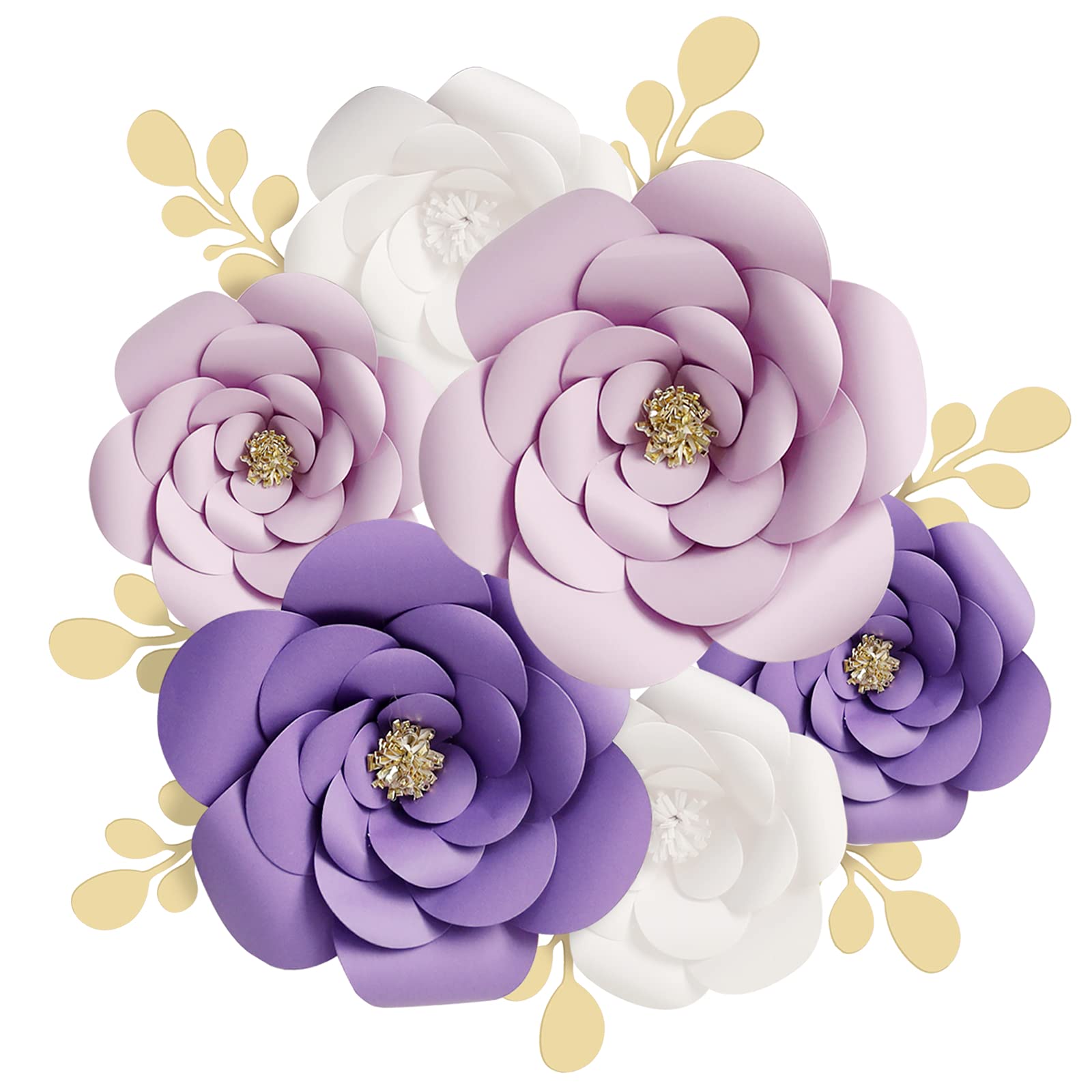 3D Purple Paper Flower Wall Decor - Artificial Floral Wedding Centerpiece, Bridal Shower Backdrop, Birthday Party & Nursery Decorations - Perfect for Home, Office, and Event Decoration