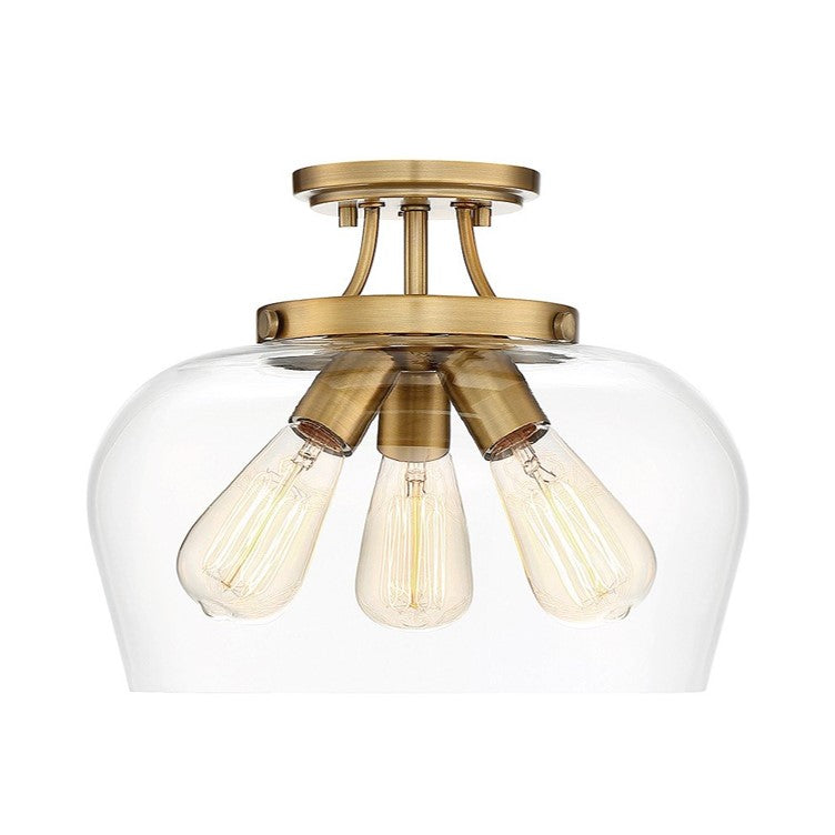 Brantley Semi Flush Mount Ceiling Light - Modern Farmhouse Lighting Fixture for Bedroom, Kitchen, Dining Room & Living Room