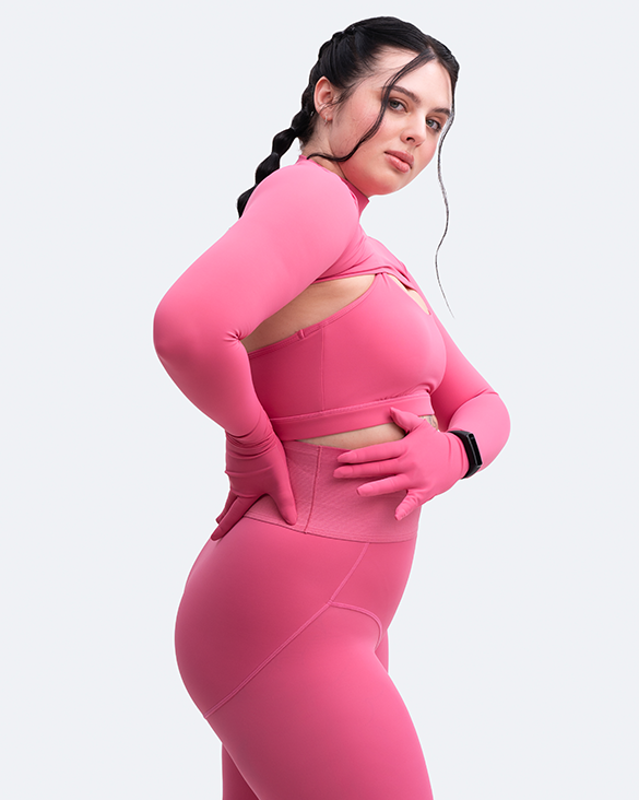 Women's Glove Sleeve Crop Top - Sexy Long Sleeve Bodycon Shirt for Night Out, Party & Date Night | Fashionable Clubwear & Street Style Outfit
