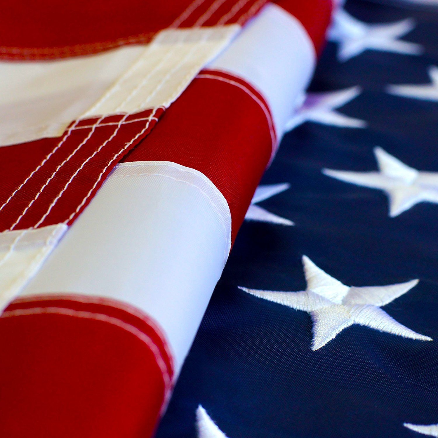 6x10 FT American Flag - Heavy Duty Polyester with Embroidered White Stars & Brass Grommets - Double Stitched for Extra Strength - Perfect for Outdoor Display, Parades, and Patriotic Events