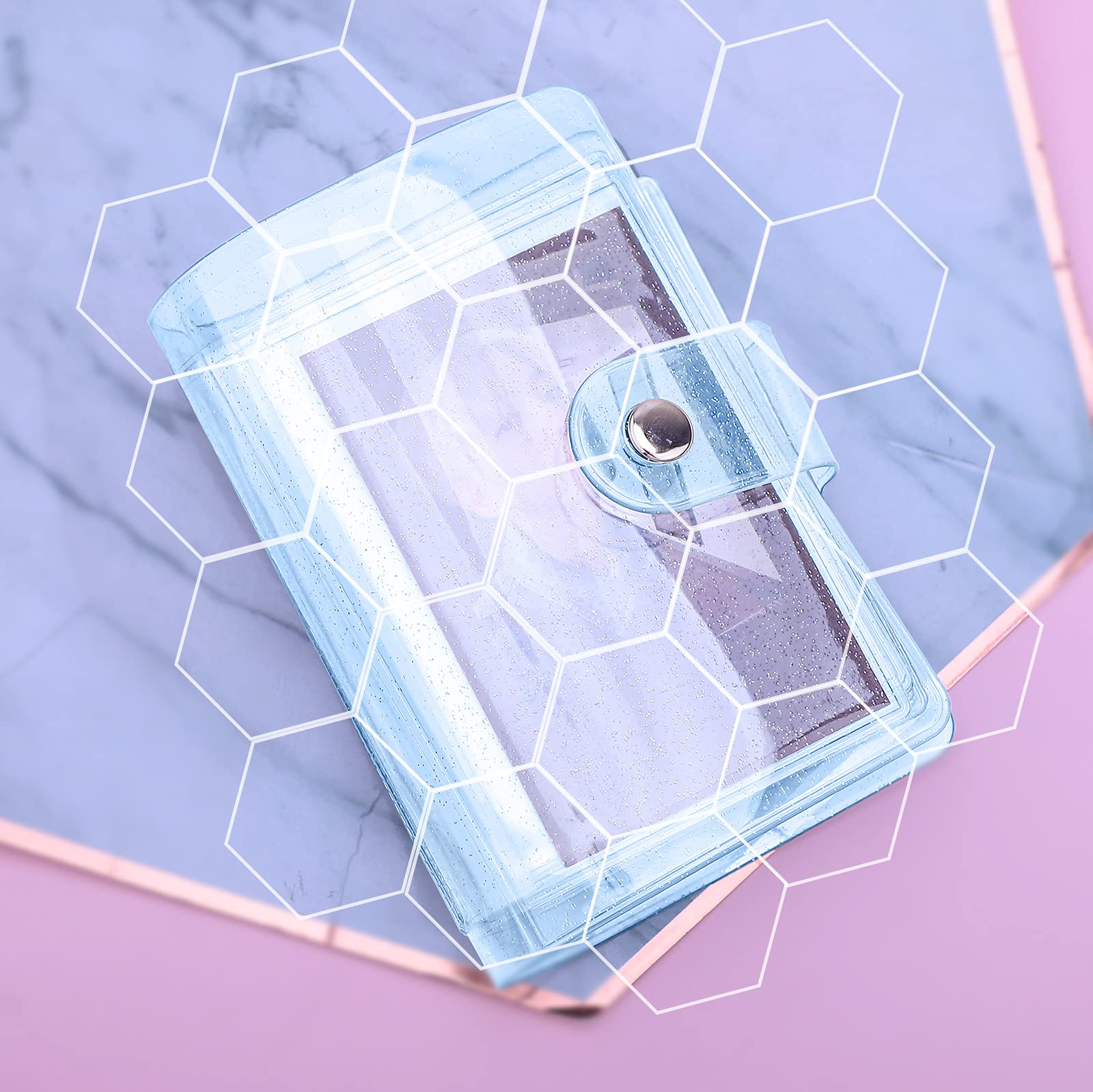 Ndsox 36-Pocket One-Handed Mini Photo Album 2x3 Inch | Portable Kpop Photocard Holder | Compatible with Fujifilm Instax Mini, Polaroid Snap Touch & SocialMatic Instant Cameras | Perfect for Collecting Memories, Trading Cards & Photo Storage (Blue)