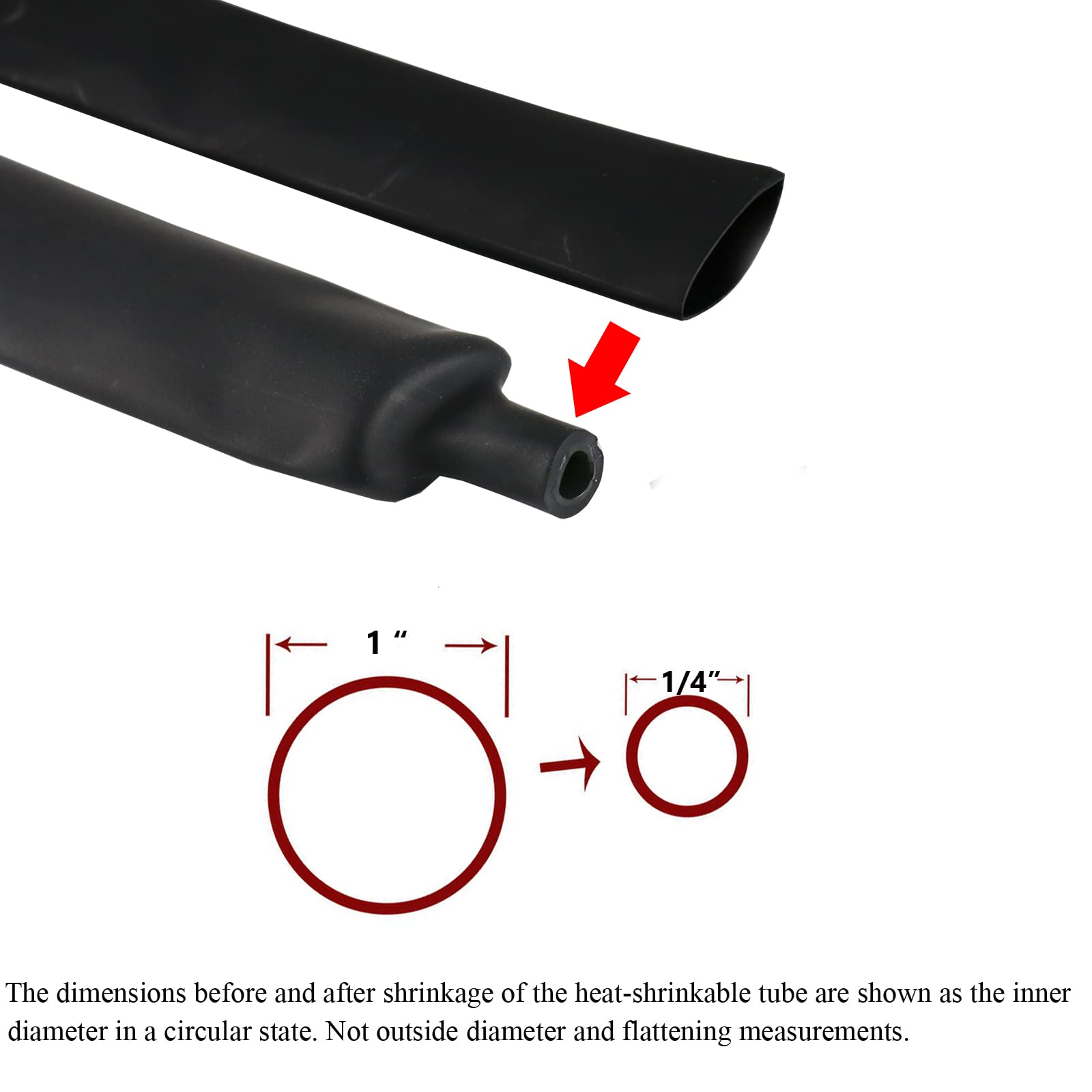 4:1 Heat Shrink Tubing - Adhesive Lined Waterproof Insulated Dual Wall Black Shrinkable Tube (1