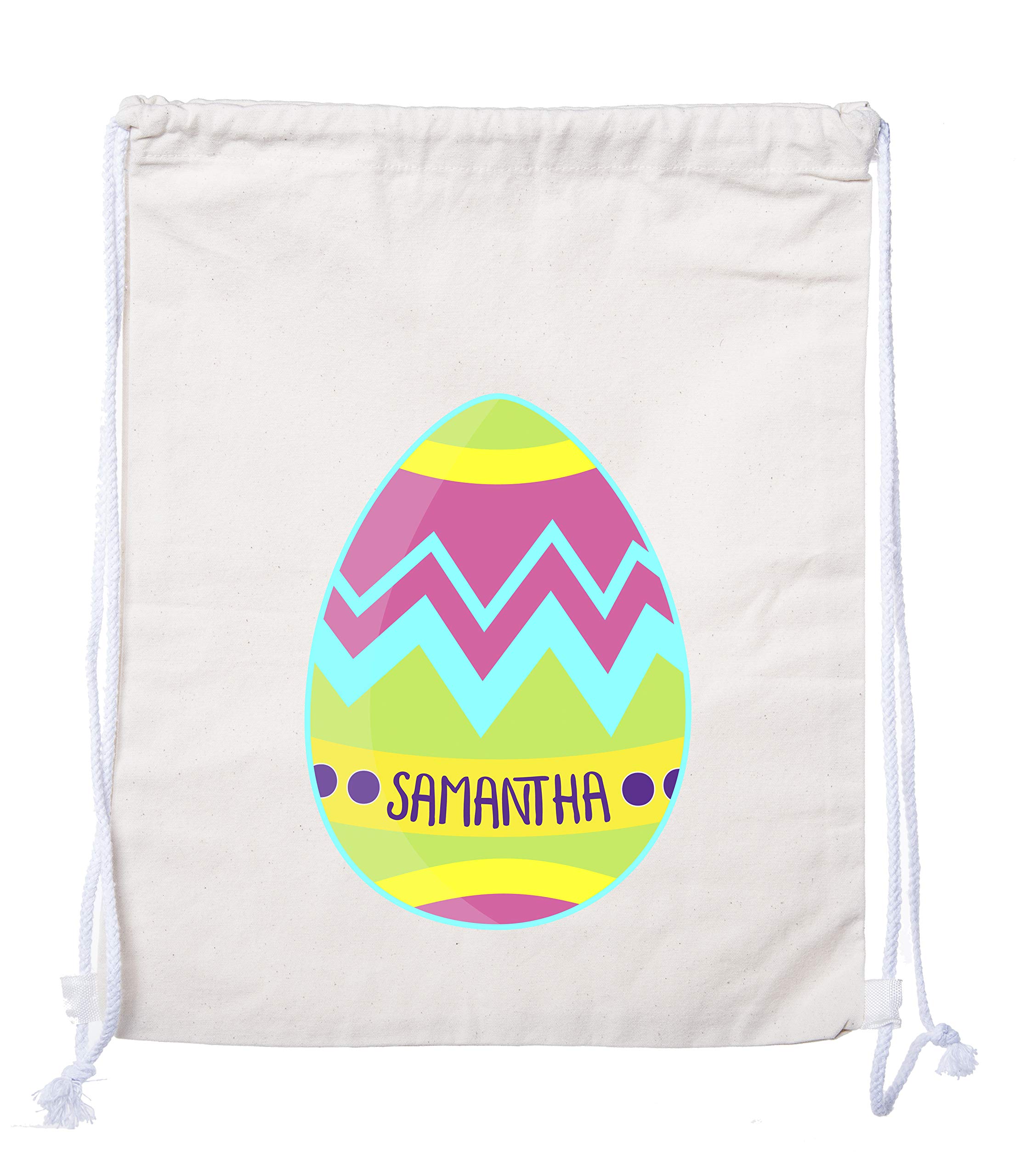Personalized Easter Cotton Tote Bag - Funny Custom Giant Egg Cinch Bag for Easter Egg Hunt & Spring Festival Gifts - Perfect for Easter Baskets, Party Favors & Family Gatherings