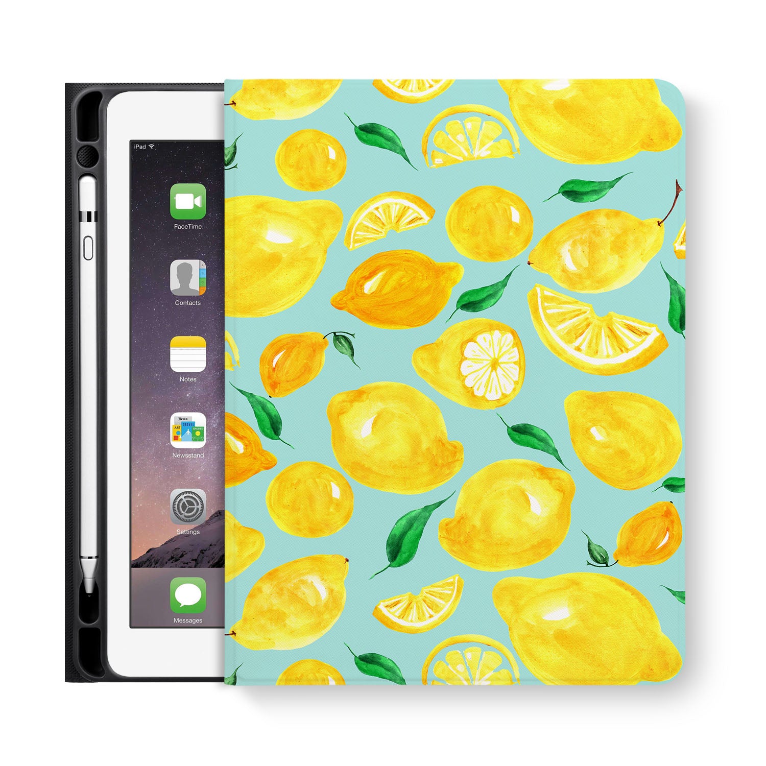 Premium iPad Folio Case with Fruit Design - Slim Protective Cover for iPad 6th/7th/8th/9th Gen | Perfect for Work, School & Travel Accessories