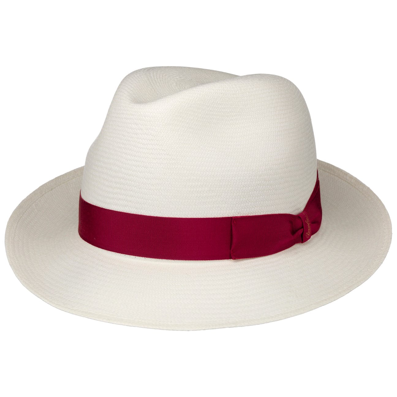 Borsalino Small Panama Hat with Grosgrain Trim - Classic Summer Straw Hat for Women, Beach Vacation, Garden Party & Outdoor Events