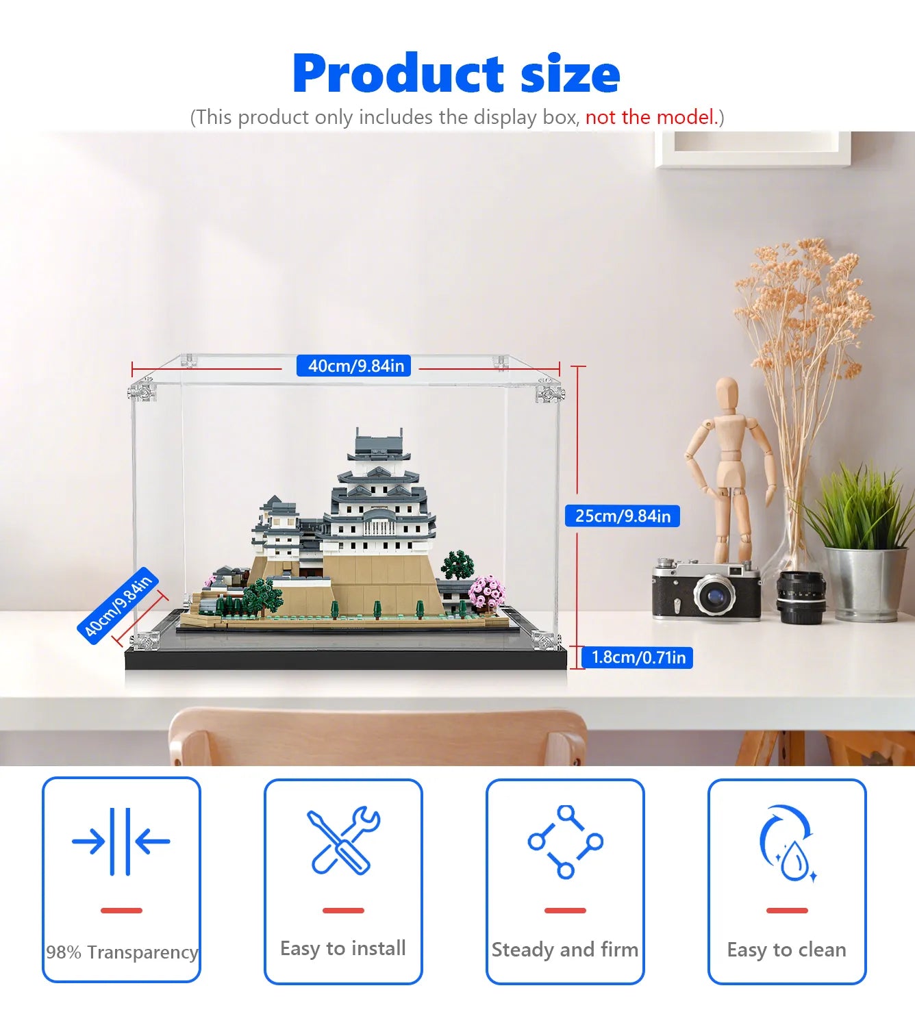 LEGO® Architecture Himeji Castle 21060 Display Case - Protective Showcase for LEGO Sets - Perfect for Home Decor, Office Display & Collector's Showcase