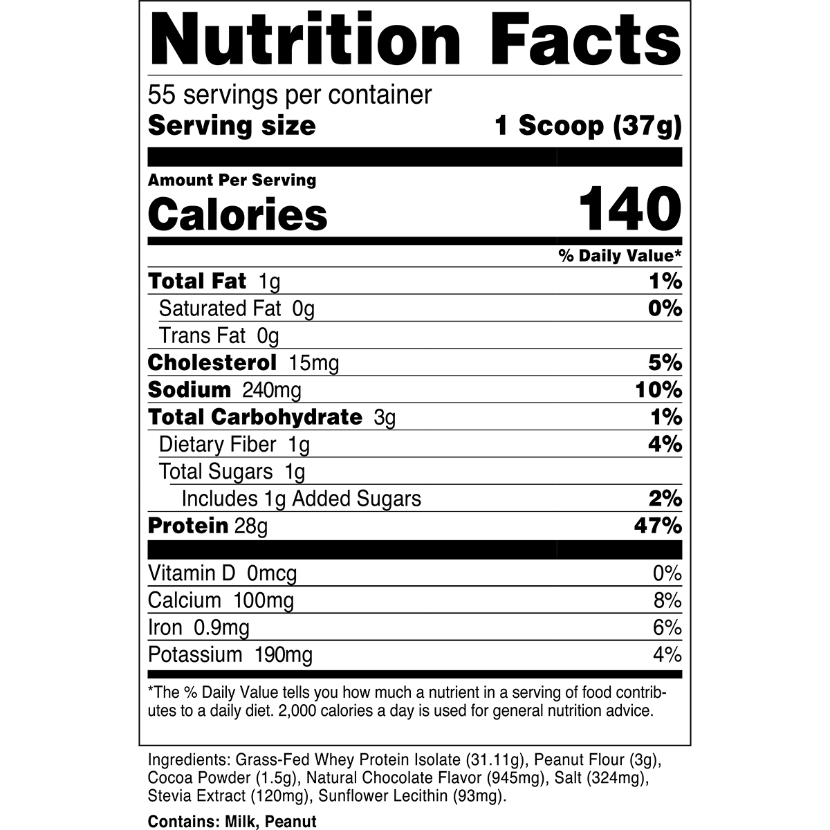 Grass Fed Whey Protein Isolate Powder - 100% Pure, Unflavored, Low Carb & Lactose Free - Ideal for Post-Workout Recovery, Muscle Building & Keto Diet