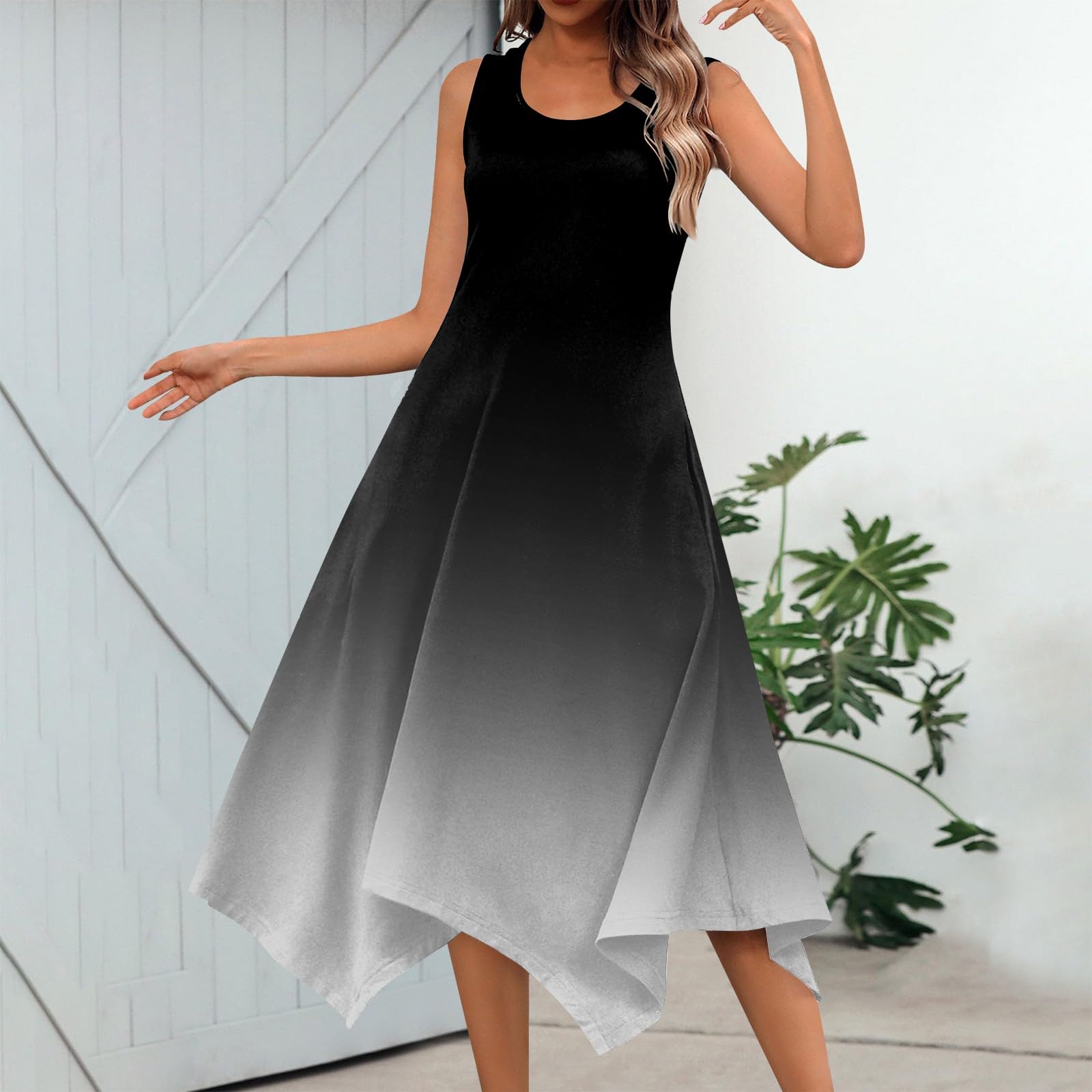 2024 Women's Summer Dresses - Casual Sleeveless Round Neck High Waist A-Line Sundress | Perfect for Beach Vacation, Outdoor Parties & Daily Wear