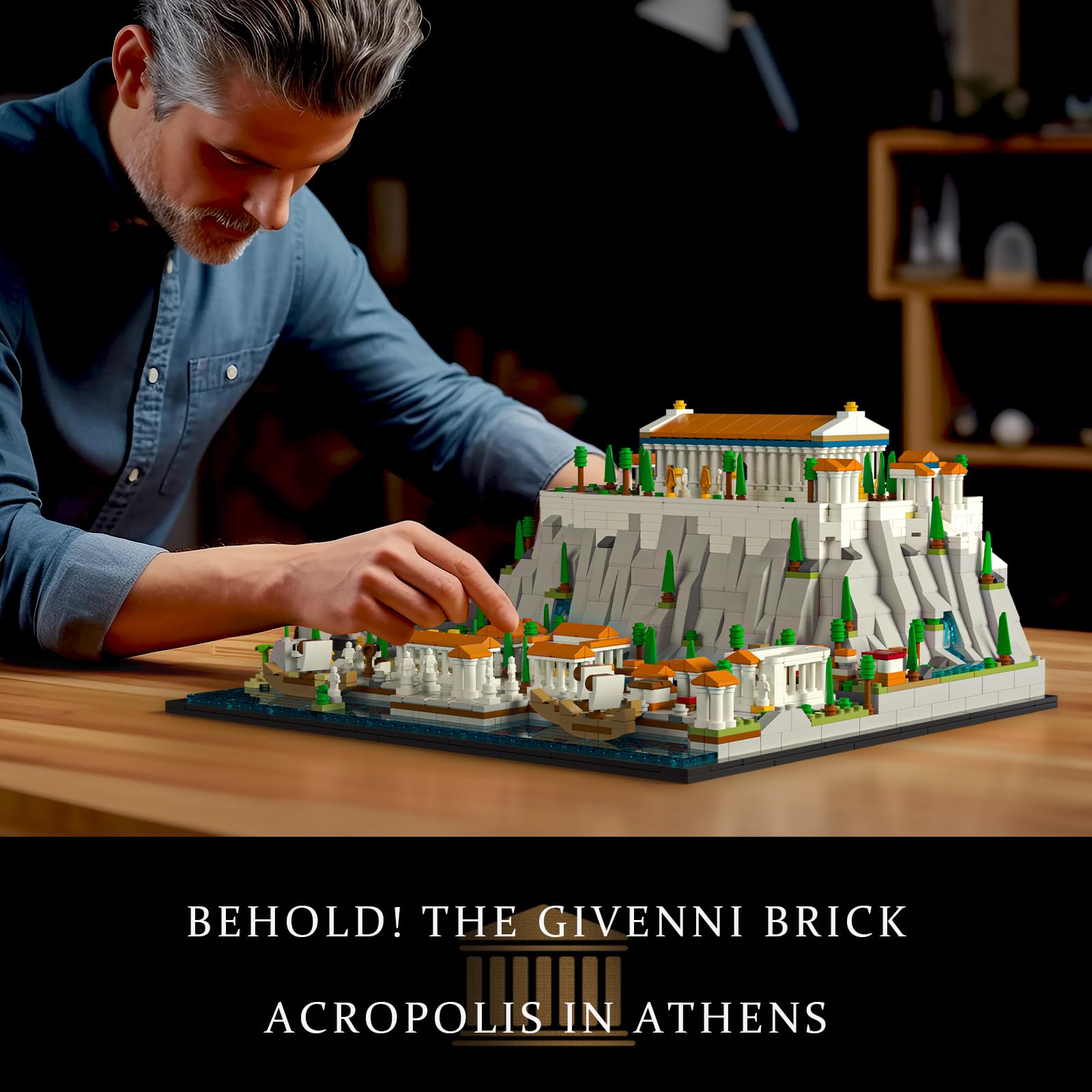 The Acropolis in Athens Architecture Landmark Building Set - 1947-Piece Collectible Model for Adults, Lego-Compatible | Perfect for Home Decor, Office Display & Greek History Enthusiasts