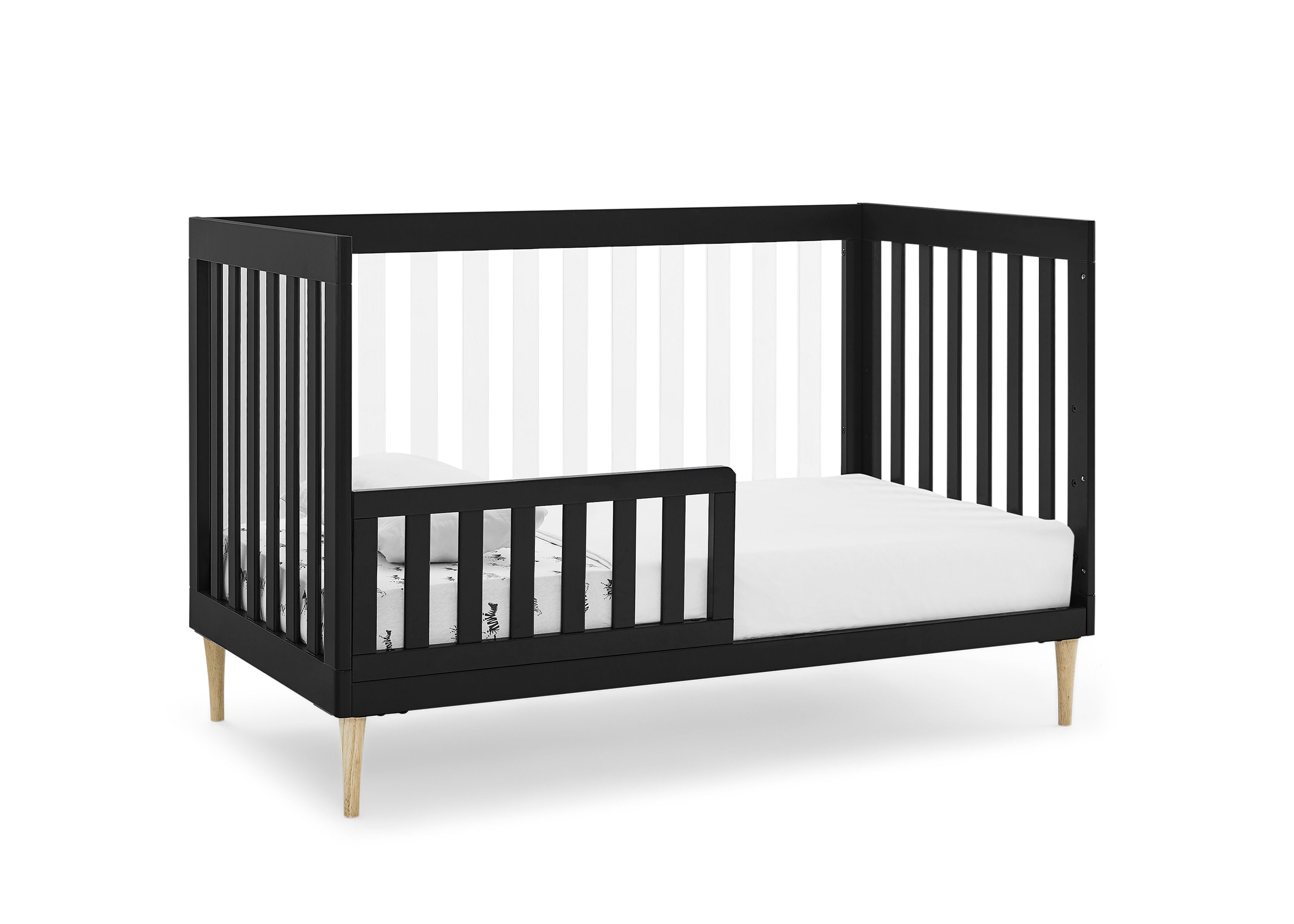 Austin Acrylic 4-in-1 Convertible Baby Crib - Toddler Bed, Daybed & Full-Size Bed | Modern Nursery Furniture for Boys & Girls | Perfect for Small Spaces & Growing Families