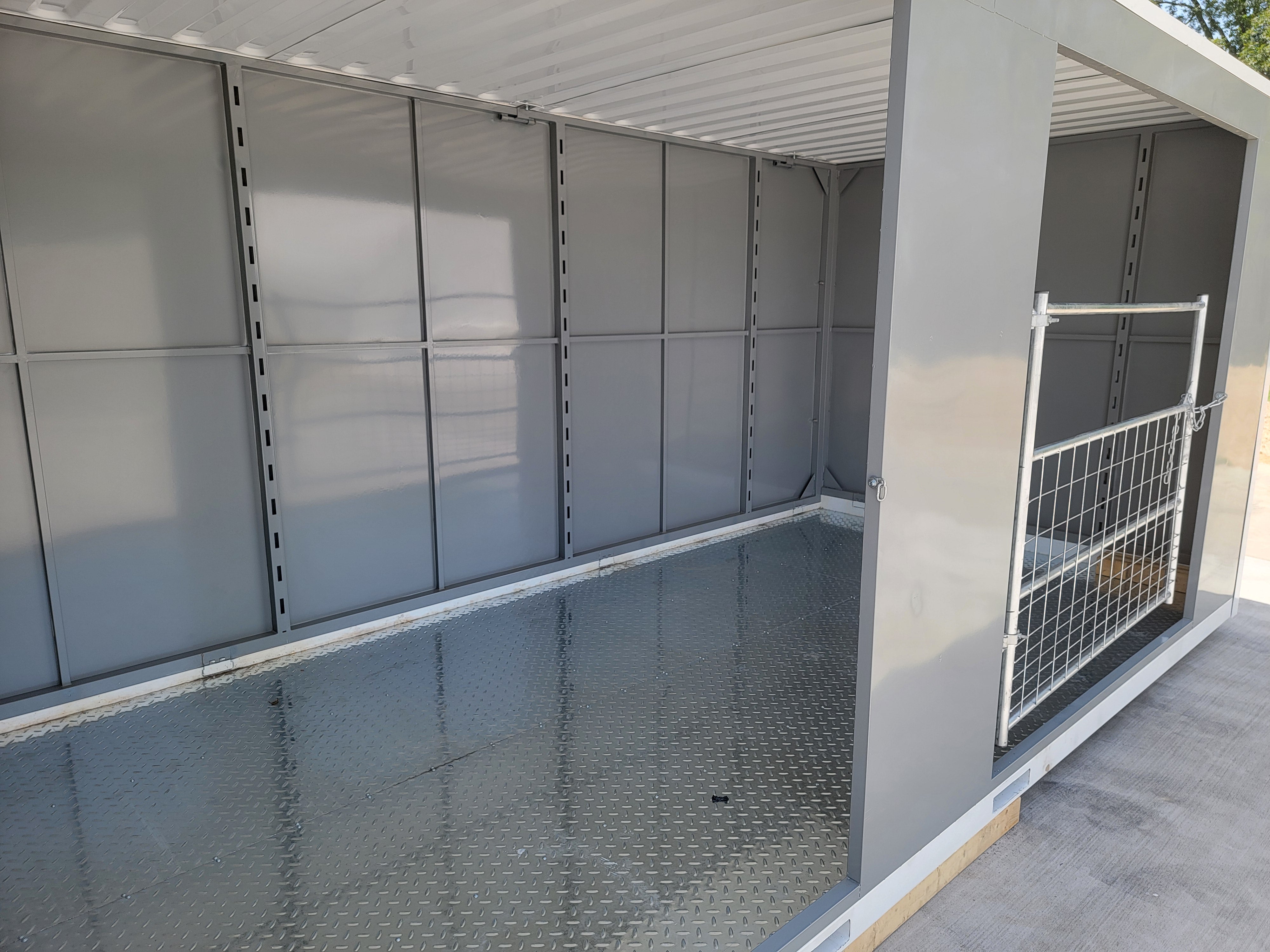 8'x20' Double Livestock Stall - Portable Relocatable Storage Building & Loafing Shed Container for Horses, Cattle, and Farm Animals | Durable Outdoor Shelter for Ranches, Farms, and Agricultural Use