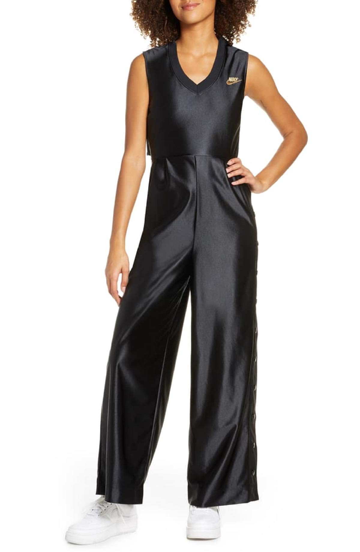 Nike Women's NSW Icon Clash Jumpsuit - Black Size L | Stylish & Comfortable Workout Outfit for Gym, Running & Casual Wear