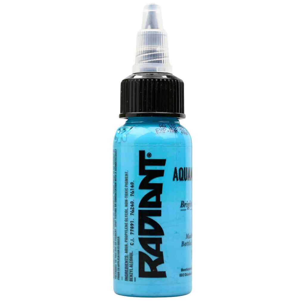 Premium Aquamarine Tattoo Ink - 1 oz Bottle for Professional Tattoo Artists | Vibrant & Long-Lasting Color | Ideal for Sleeves, Fine Line & Watercolor Tattoos
