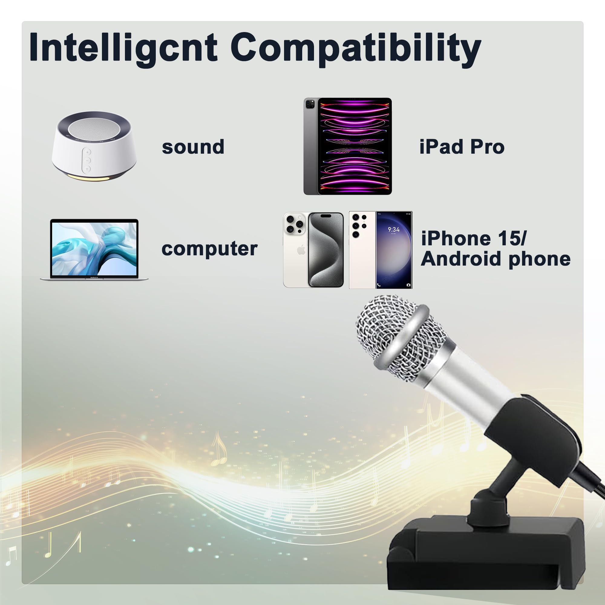 USB C Mini Microphone for Karaoke & ASMR - Wired Recording Mic for Android, iPhone 15, Laptop & Mac - Perfect for Singing, Interviews, Vlogs, YouTube & TikTok Videos (Silver) | Home Studio, Podcasting & Live Streaming Accessory