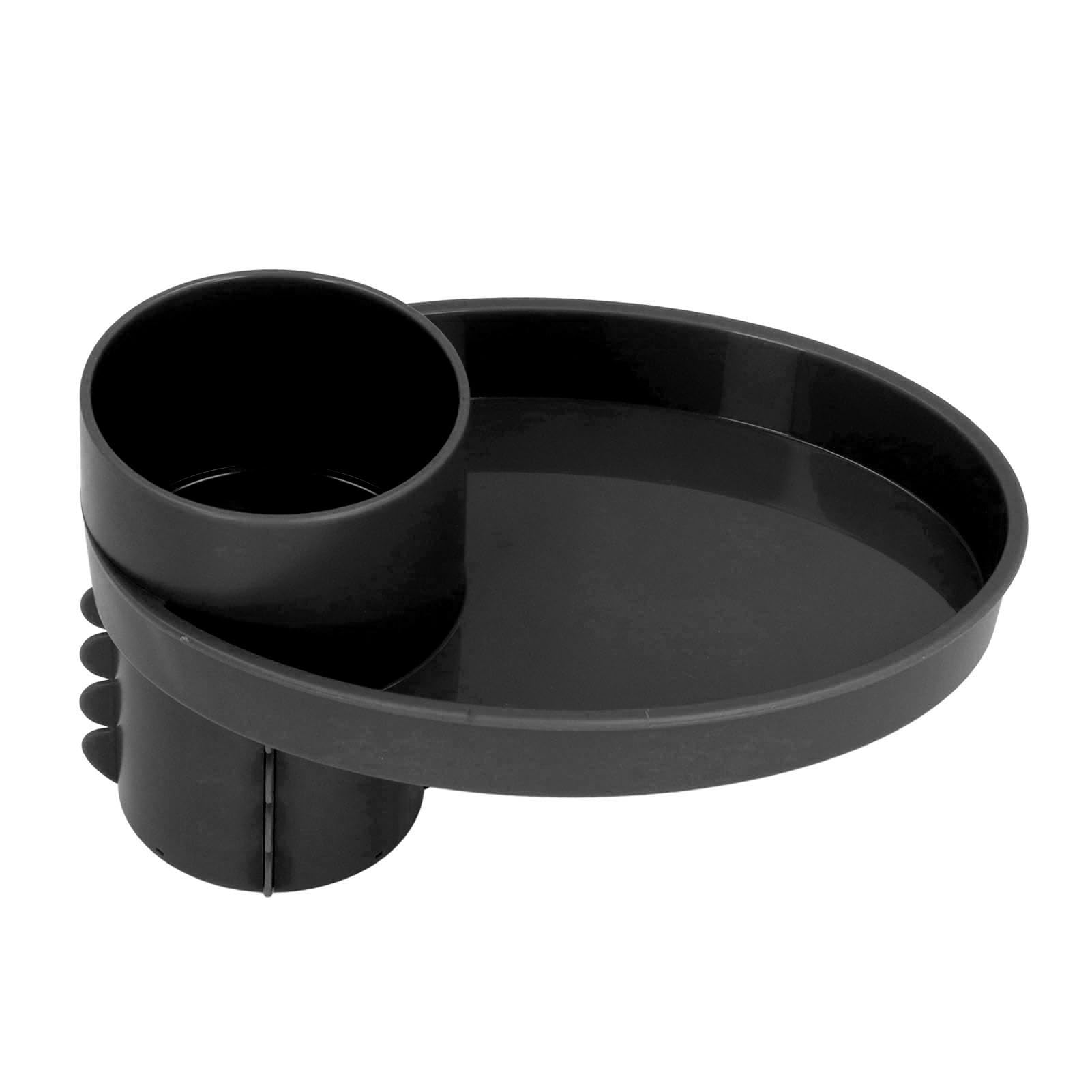 Kids Car Seat Travel Tray with Rotating Cup Holder - Snack & Toy Organizer for Toddlers - Road Trip Essentials for Books, Water Bottles & Entertainment - Perfect for Long Car Rides & Family Vacations (Black)