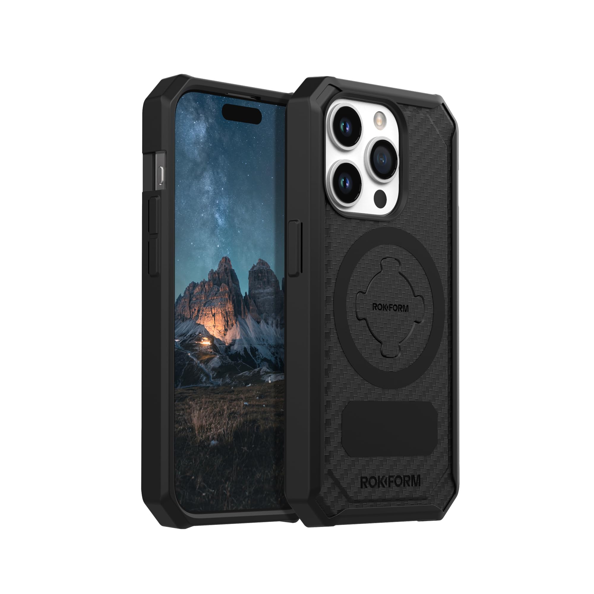 Rokform Rugged Series Magnetic Case for iPhone 15 Pro - Drop Tested Armor with RokLock Twist Lock, Black - Perfect for Outdoor Adventures and Active Lifestyles