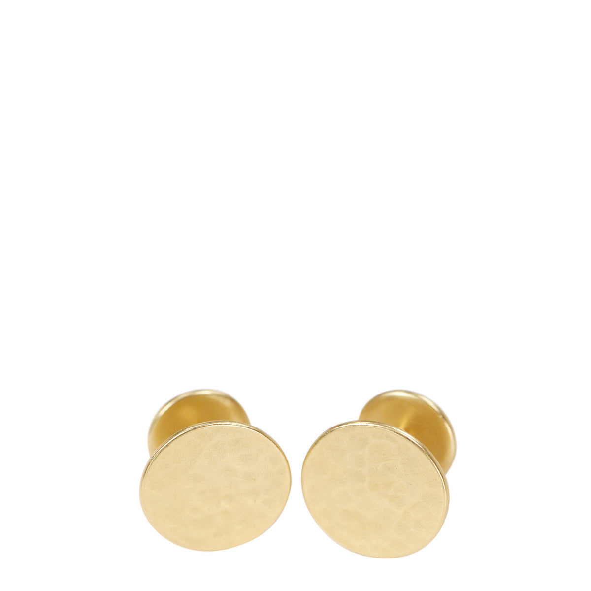 18K Gold Hammered Cufflinks for Men - Elegant Wedding, Formal & Business Accessories - Perfect Gift for Grooms, Best Men & Professionals