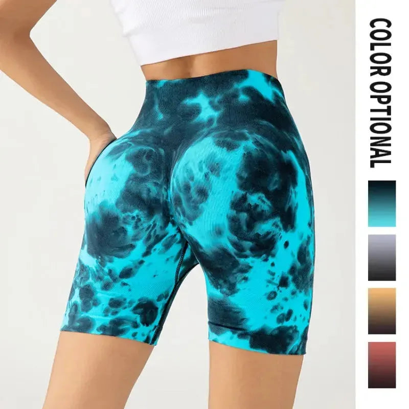 High Waisted Yoga Pants for Women - Tummy Control & Butt Lifting Workout Shorts - High Elasticity Drip Dyed Fitness Leggings - Perfect for Gym, Running, Yoga & Lounge Wear