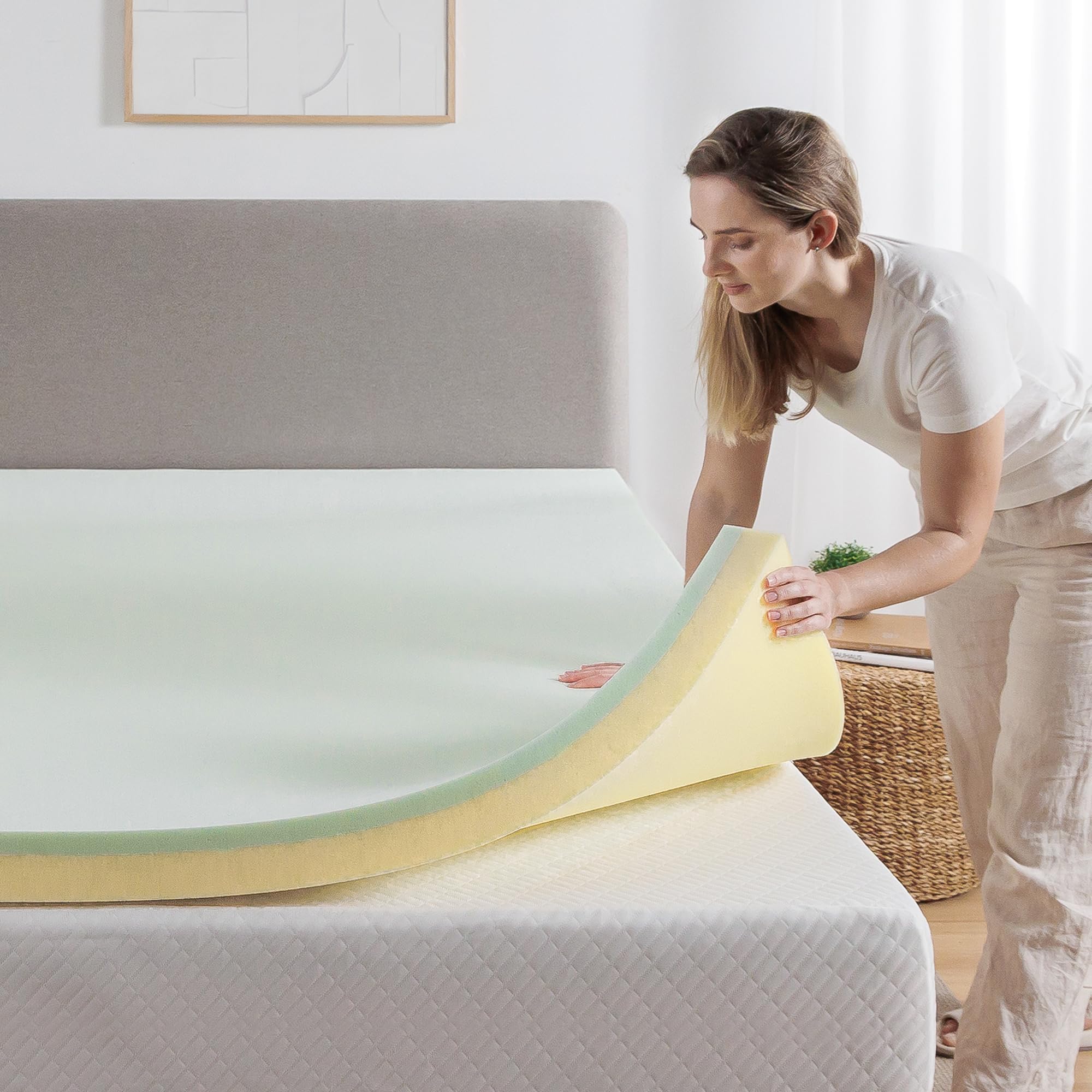 ZINUS 4 Inch Green Tea Memory Foam Mattress Topper - Twin Size, Pressure Relieving, CertiPUR-US Certified for Back Pain Relief & Better Sleep - Perfect for Guest Beds, Dorm Rooms & Home Comfort